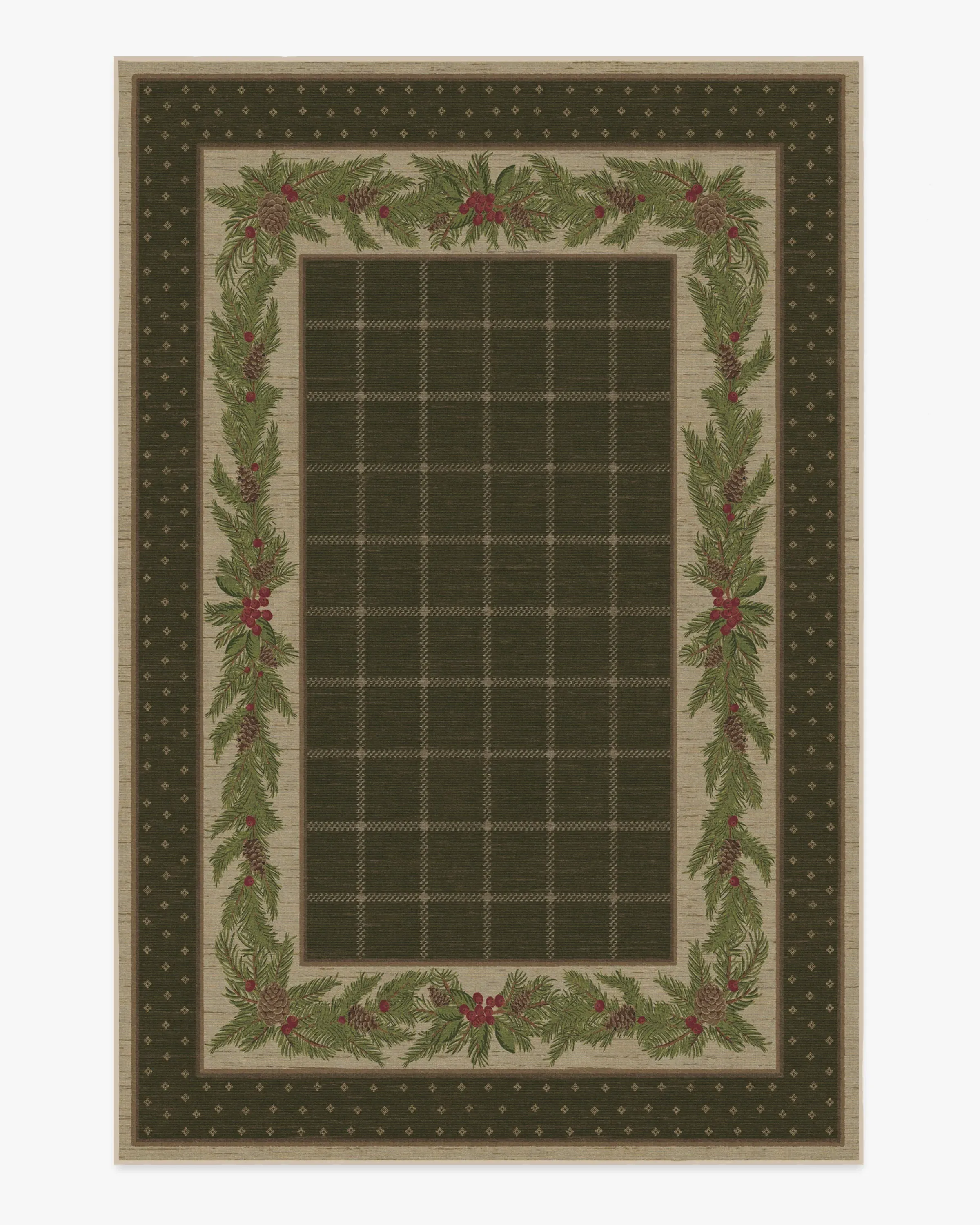 Medium Area Rug Machine Washable - Dark Olive