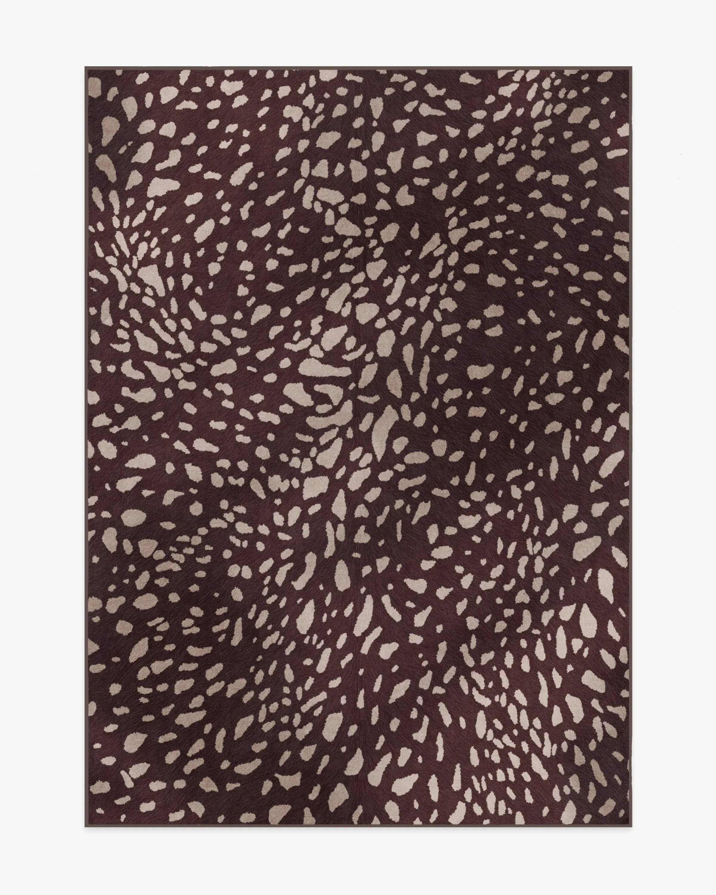 Medium Area Rug Machine Washable - Fawn Burgundy