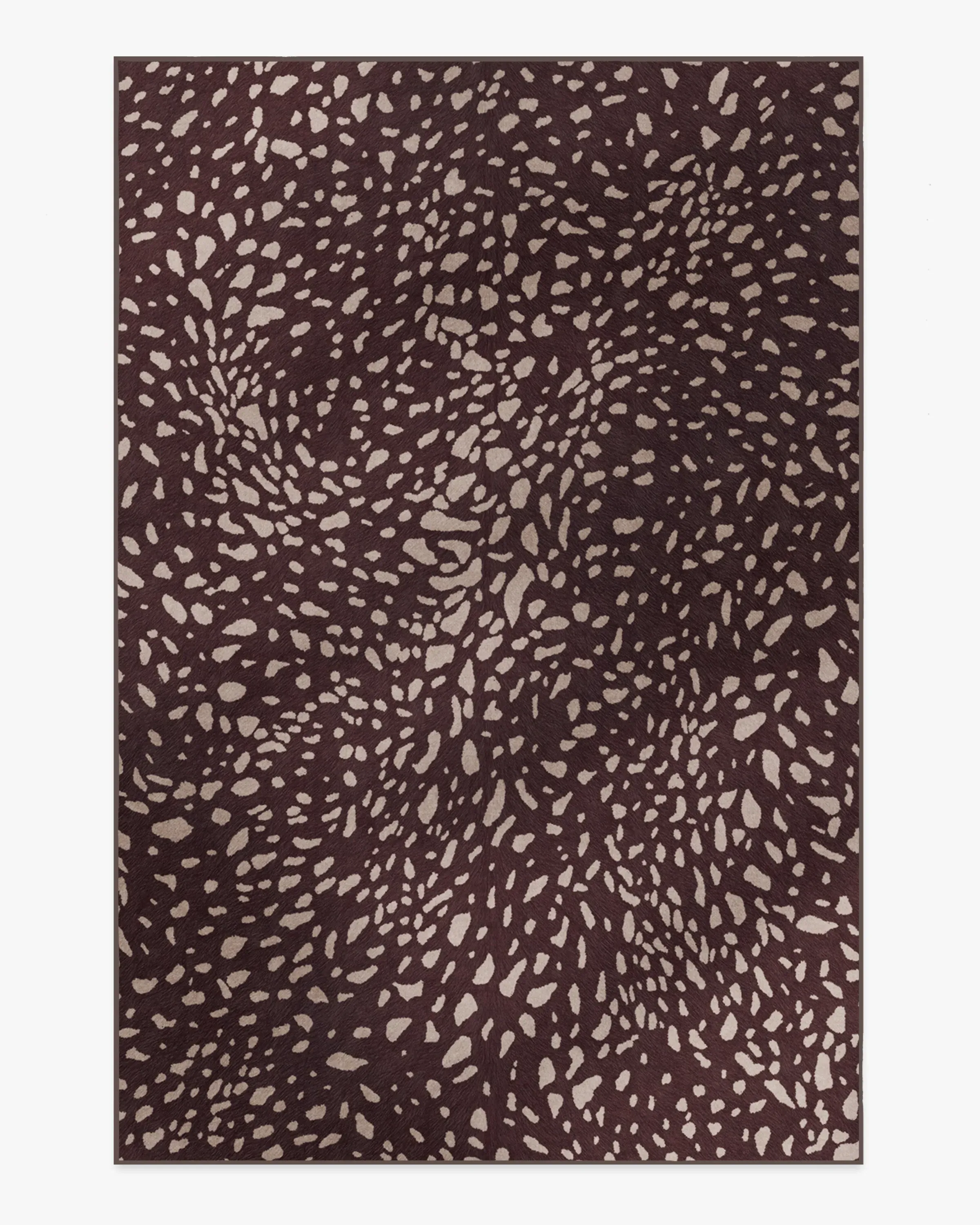 Medium Area Rug Machine Washable - Fawn Burgundy