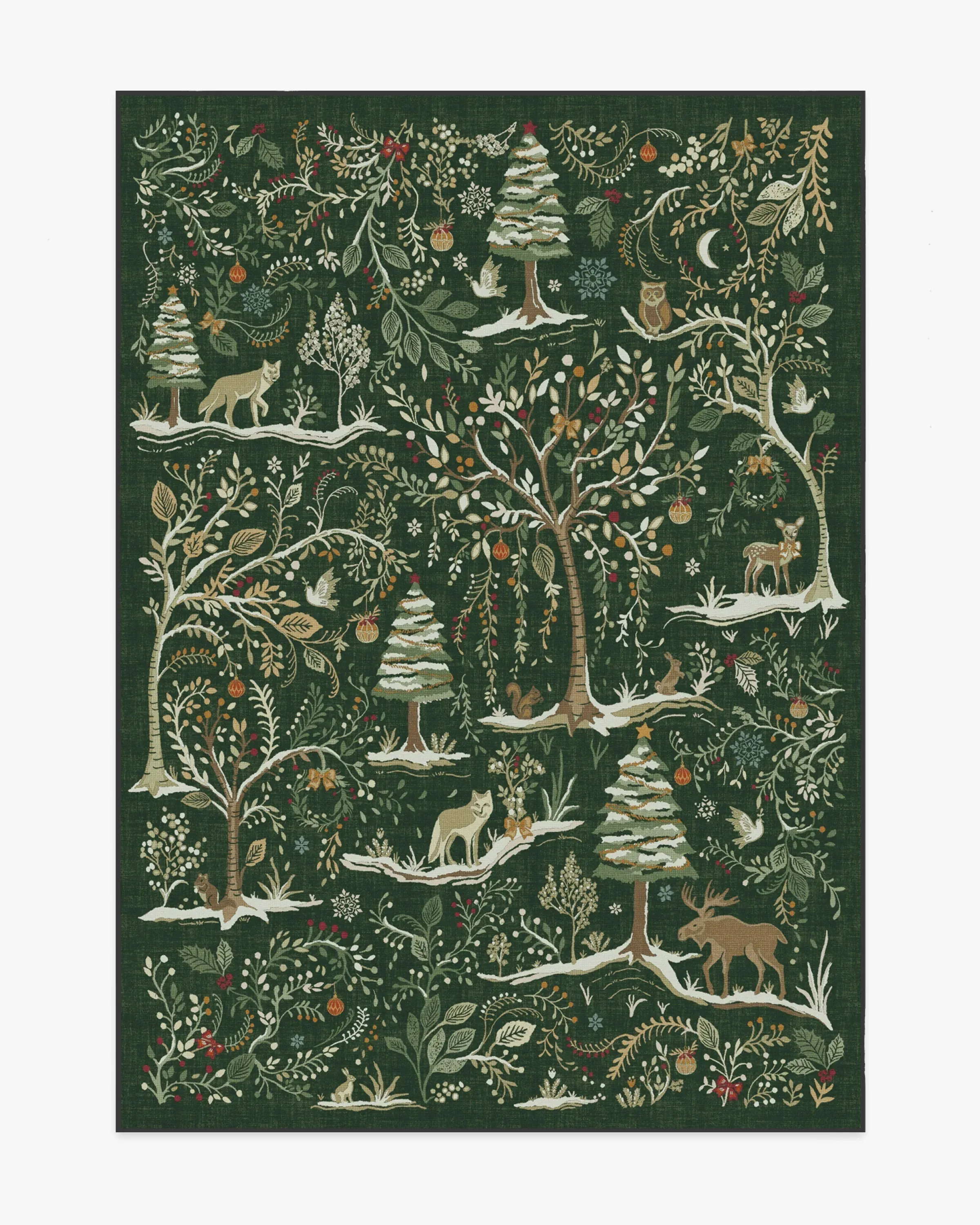 Medium Area Rug Machine Washable - Forest Green