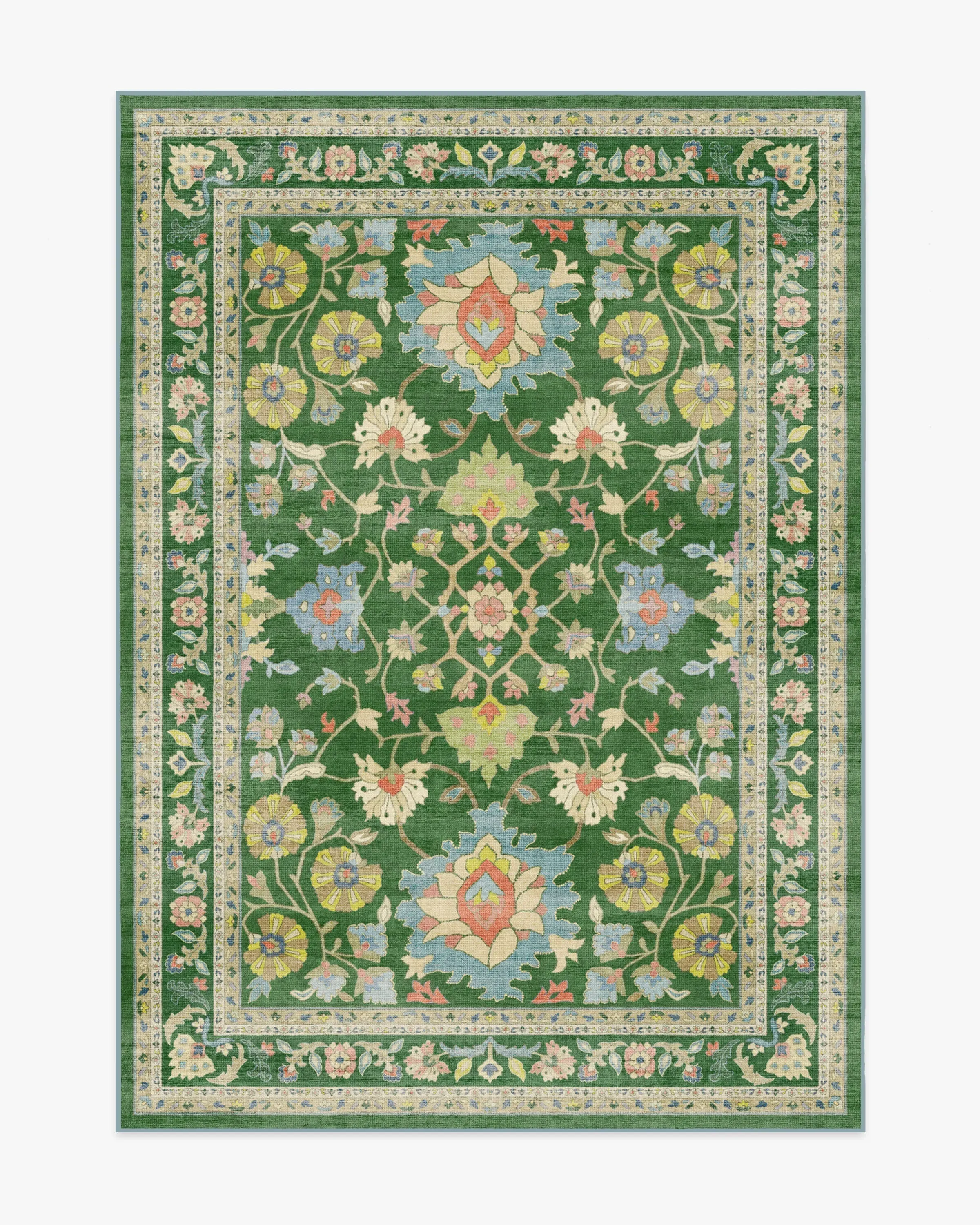 Medium Area Rug Machine Washable - Green
