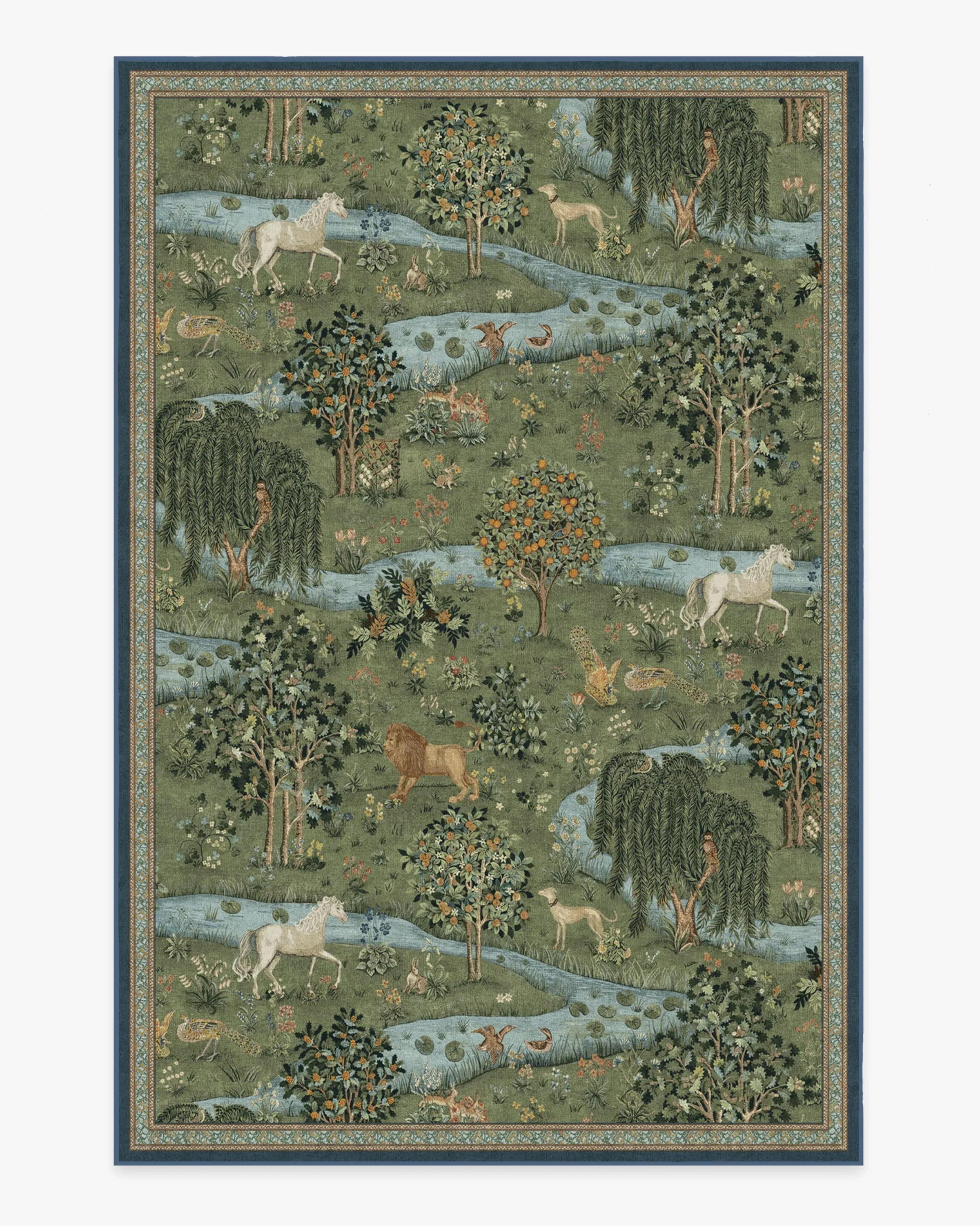 Medium Area Rug Machine Washable - Green
