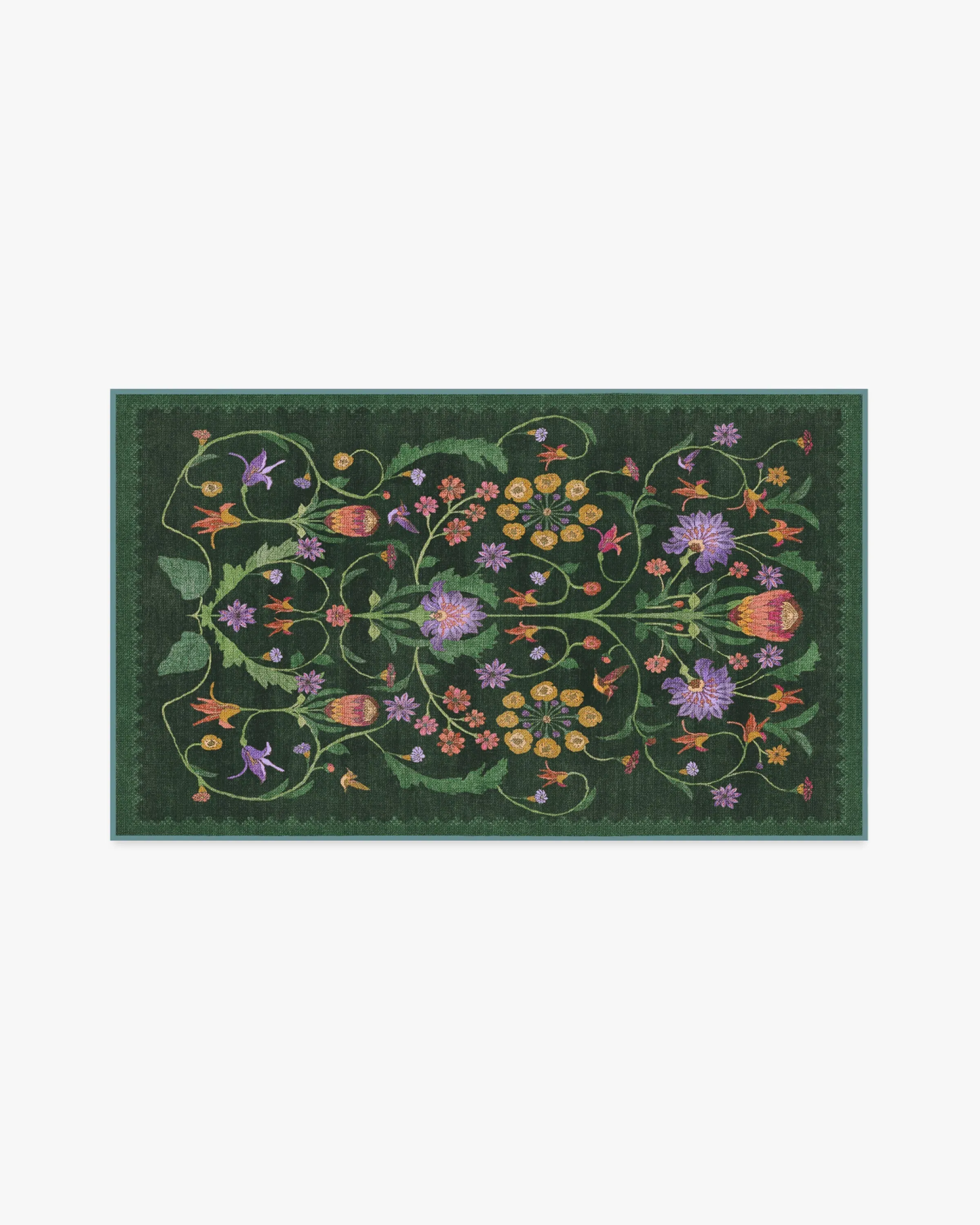 Medium Area Rug Machine Washable - Green
