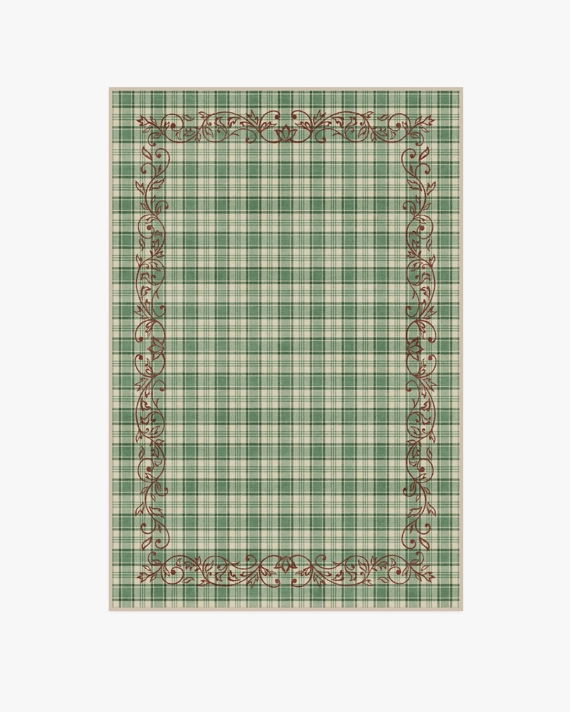 Medium Area Rug Machine Washable - Green, Red