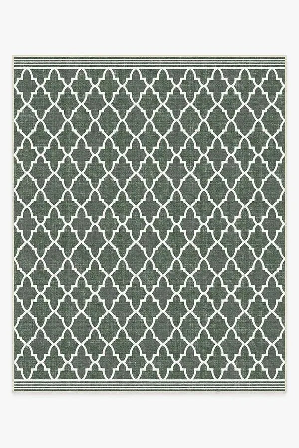Medium Area Rug Machine Washable - Green