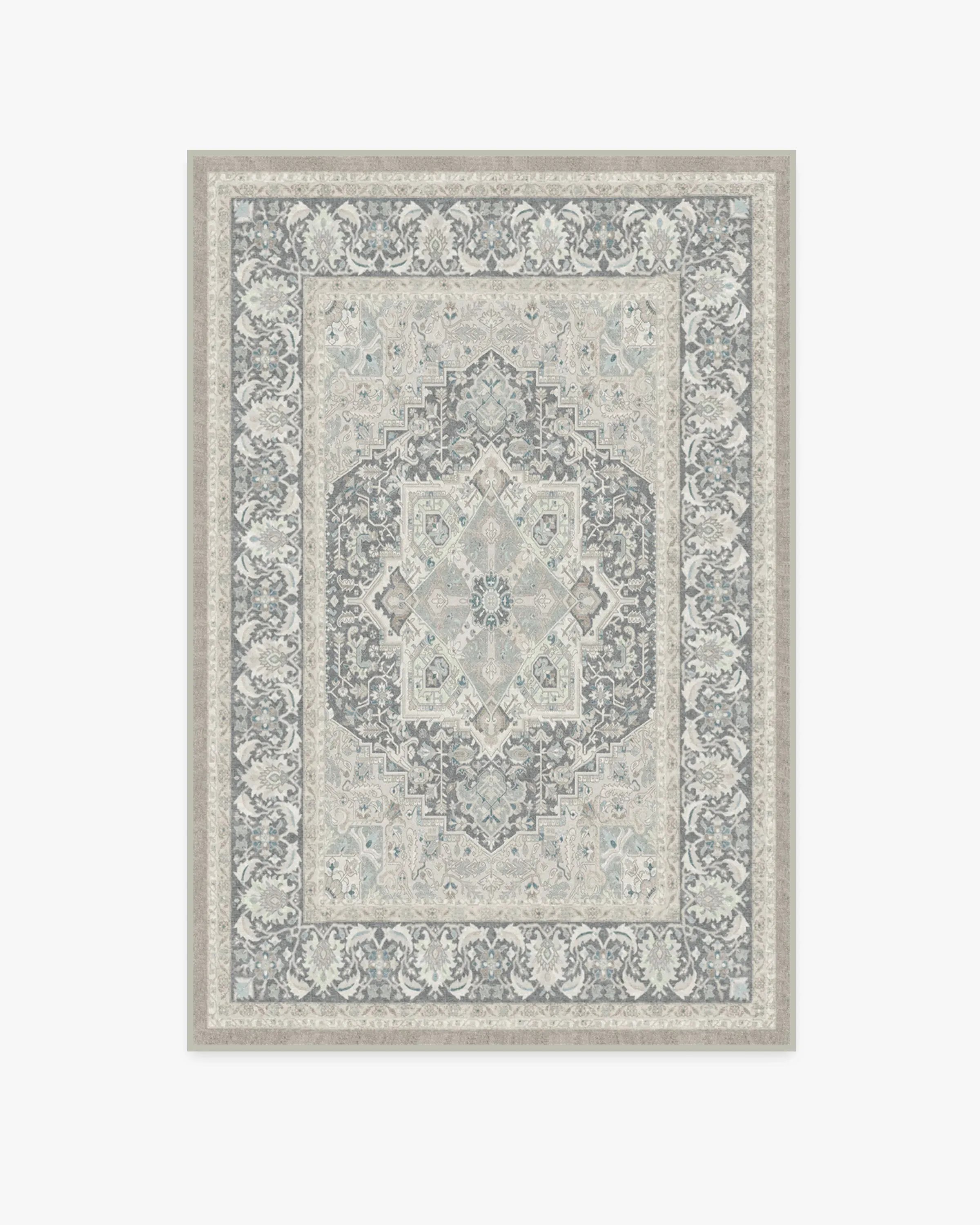 Medium Area Rug Machine Washable - Grey