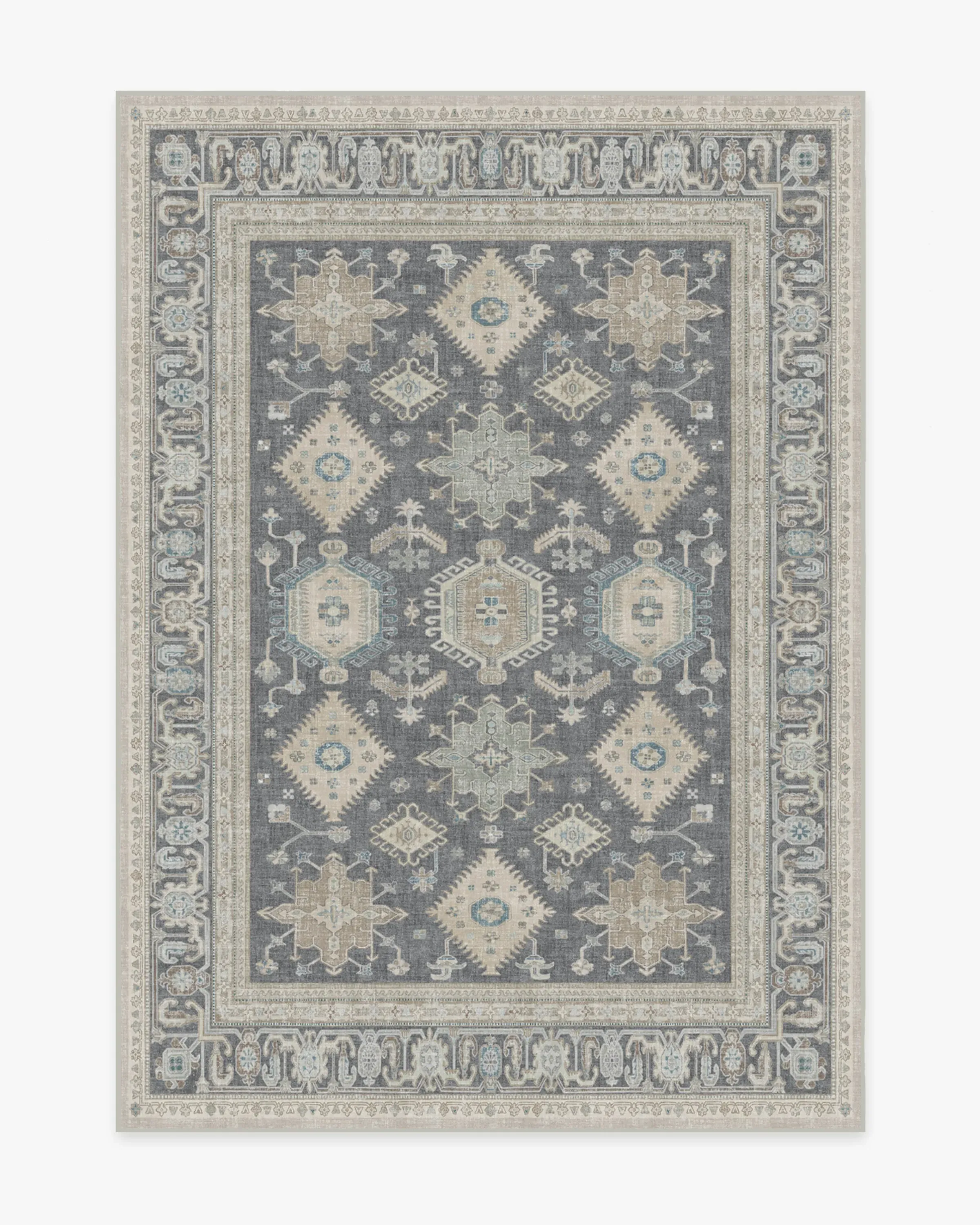 Medium Area Rug Machine Washable - Grey