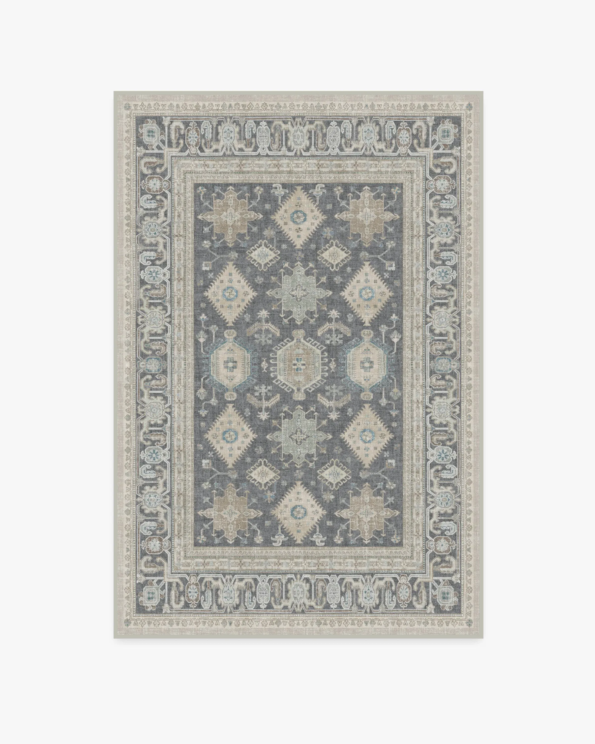 Medium Area Rug Machine Washable - Grey