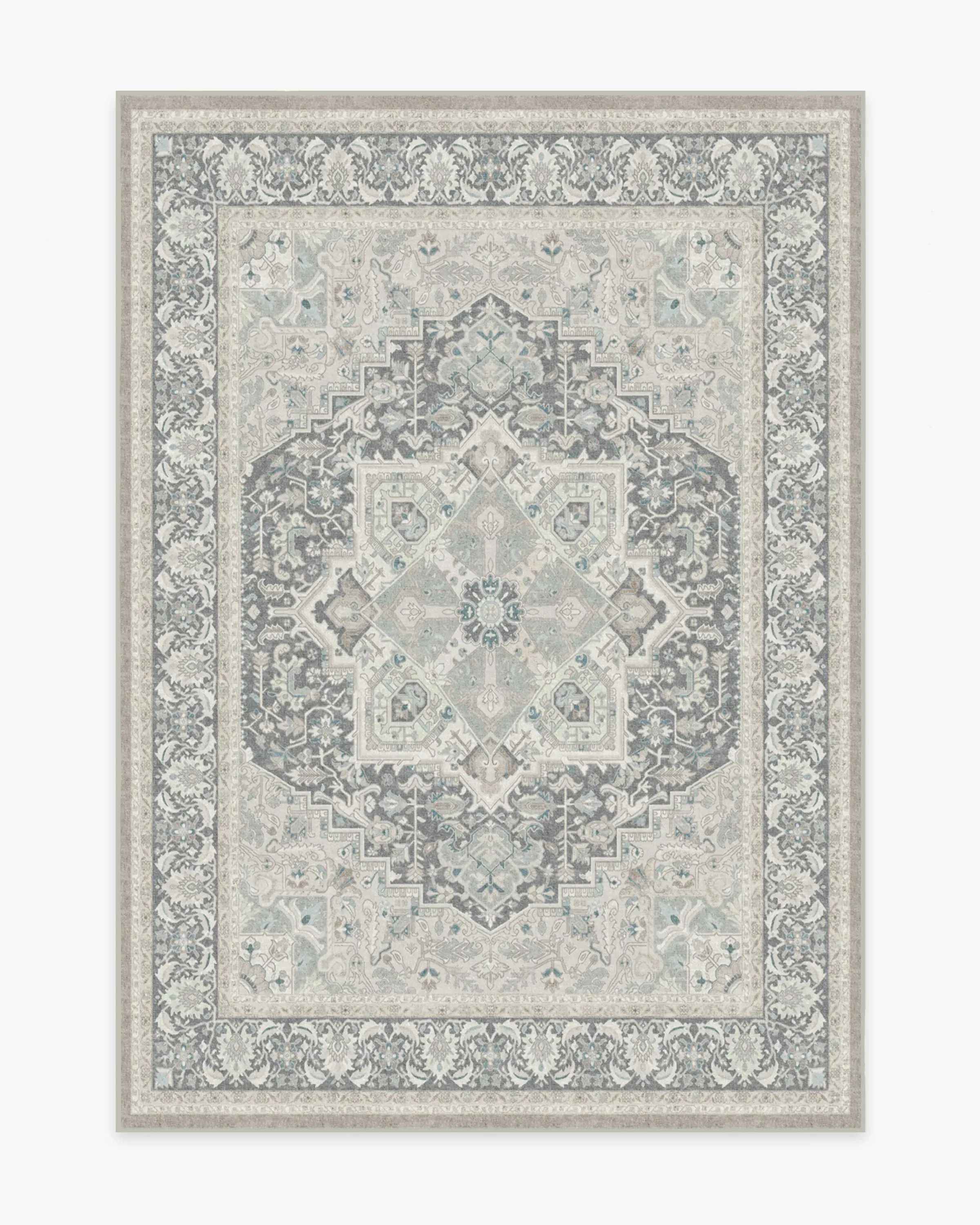Medium Area Rug Machine Washable - Grey