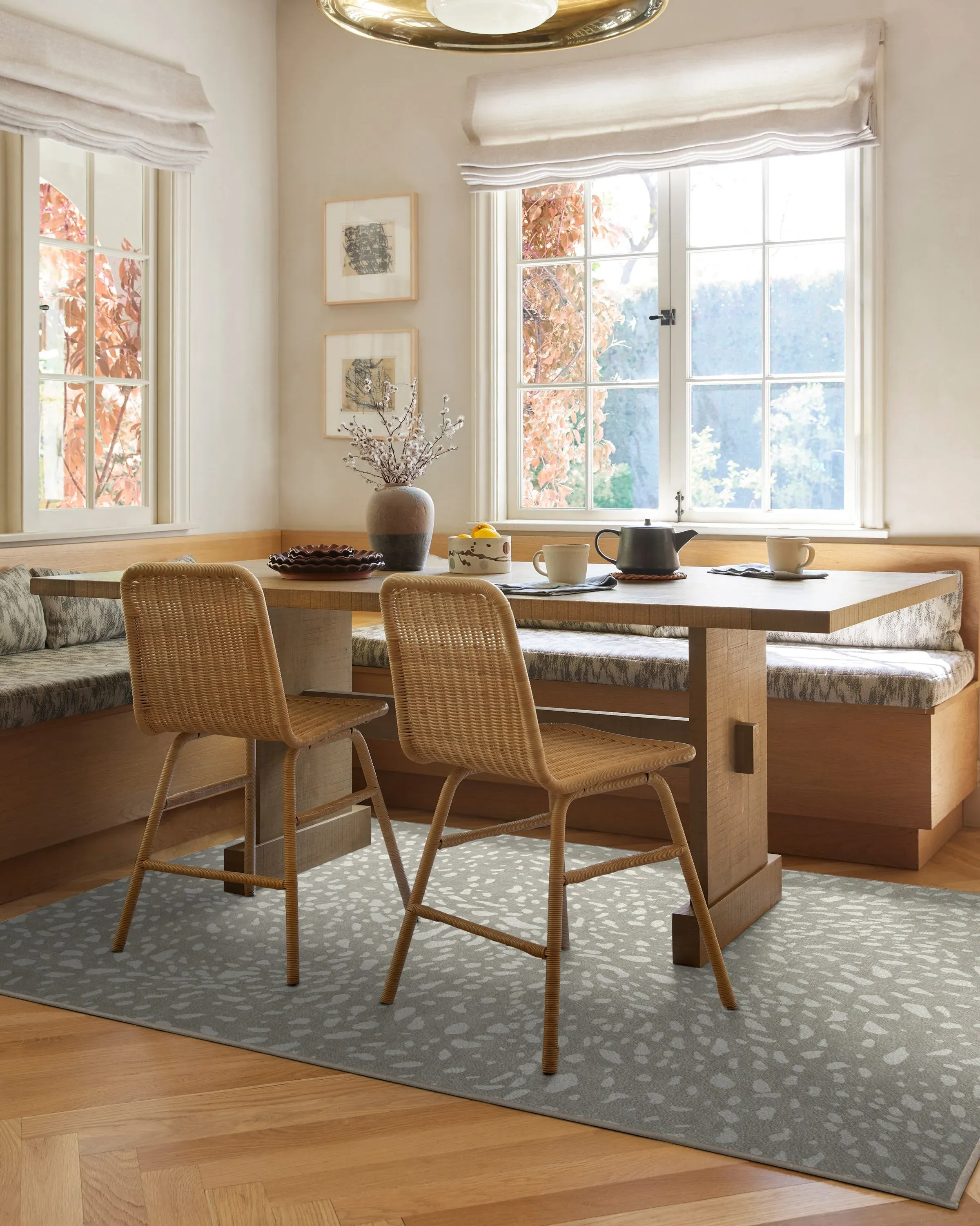 Medium Area Rug Machine Washable - Grey