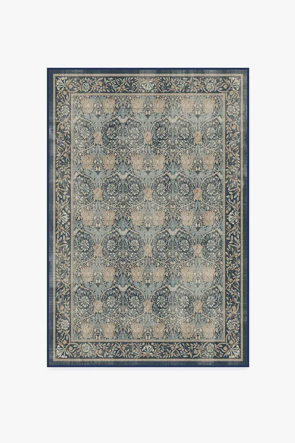 Medium Area Rug Machine Washable - Indigo