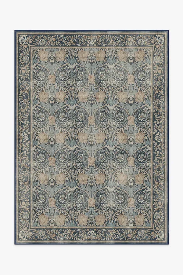 Medium Area Rug Machine Washable - Indigo