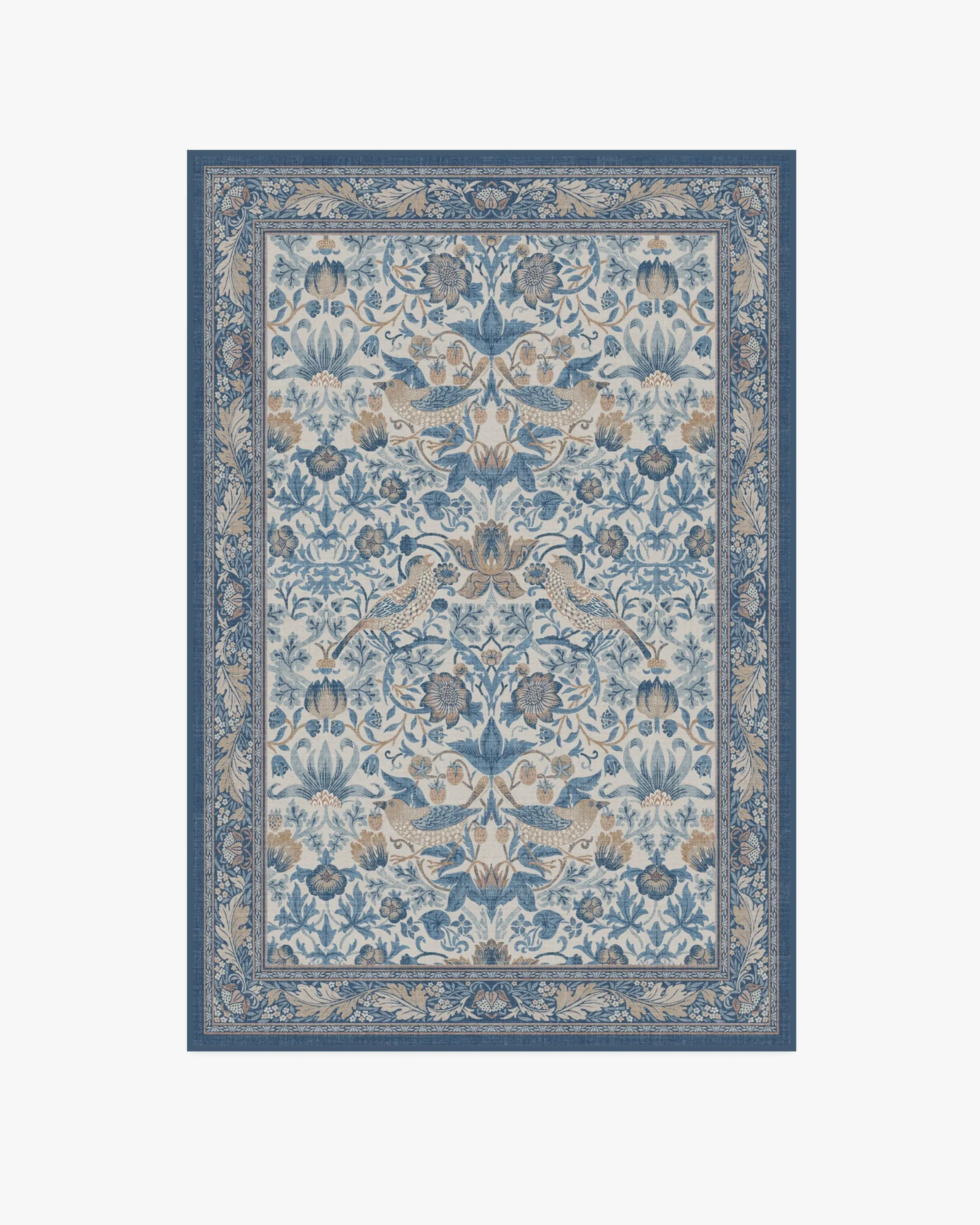 Medium Area Rug Machine Washable - Indigo, Flatwoven