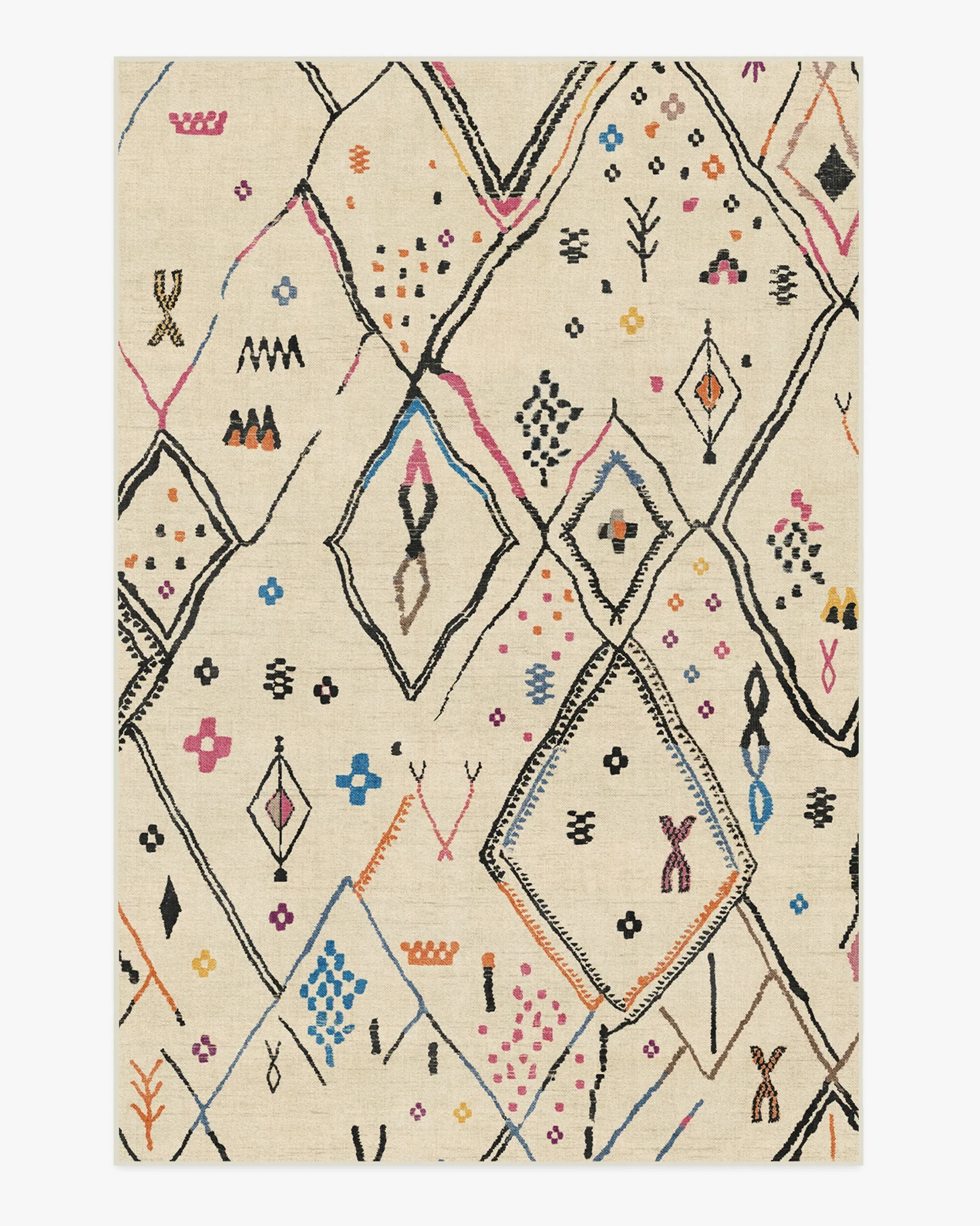 Medium Area Rug Machine Washable - Ivory