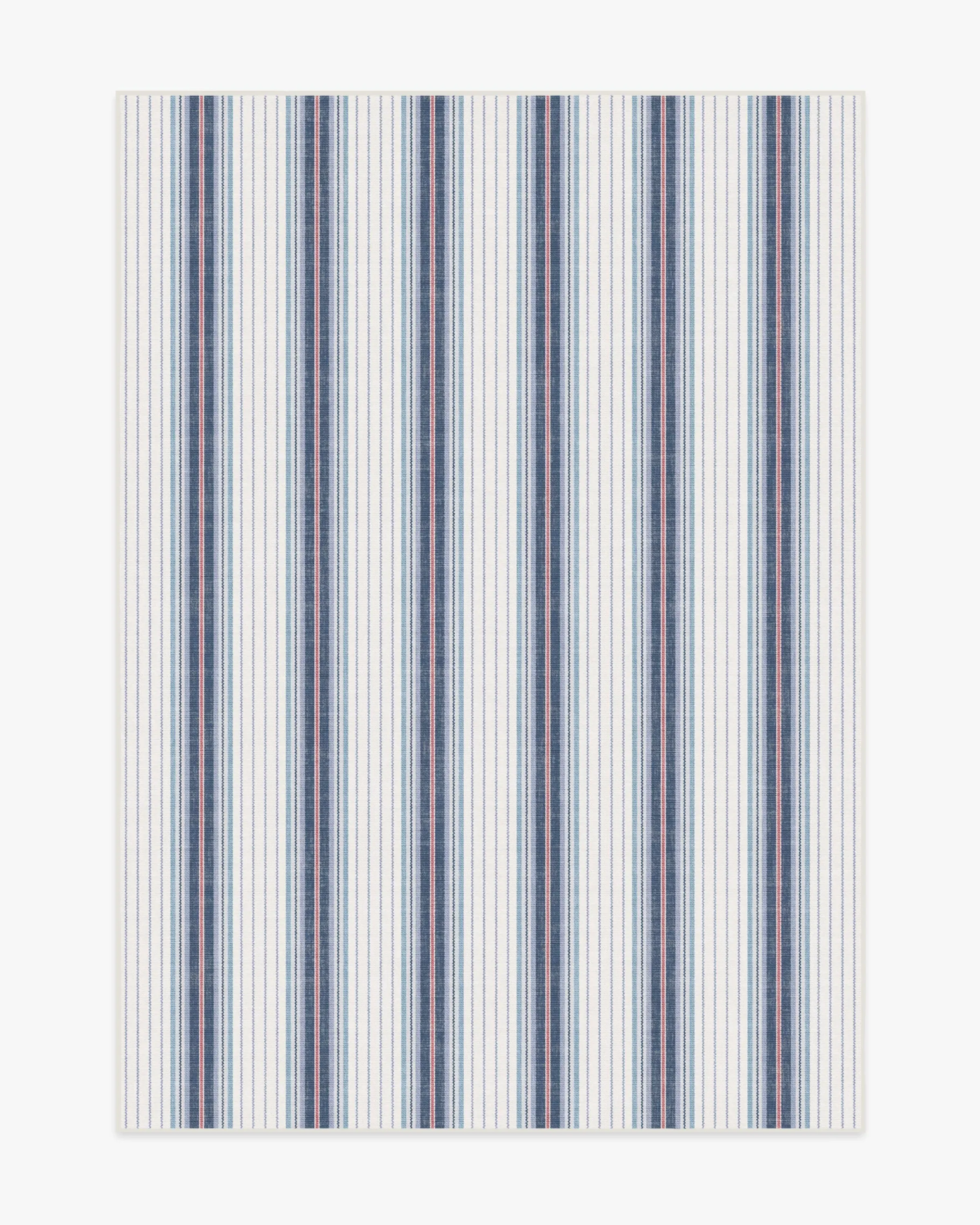 Medium Area Rug Machine Washable - Ivory, Indigo