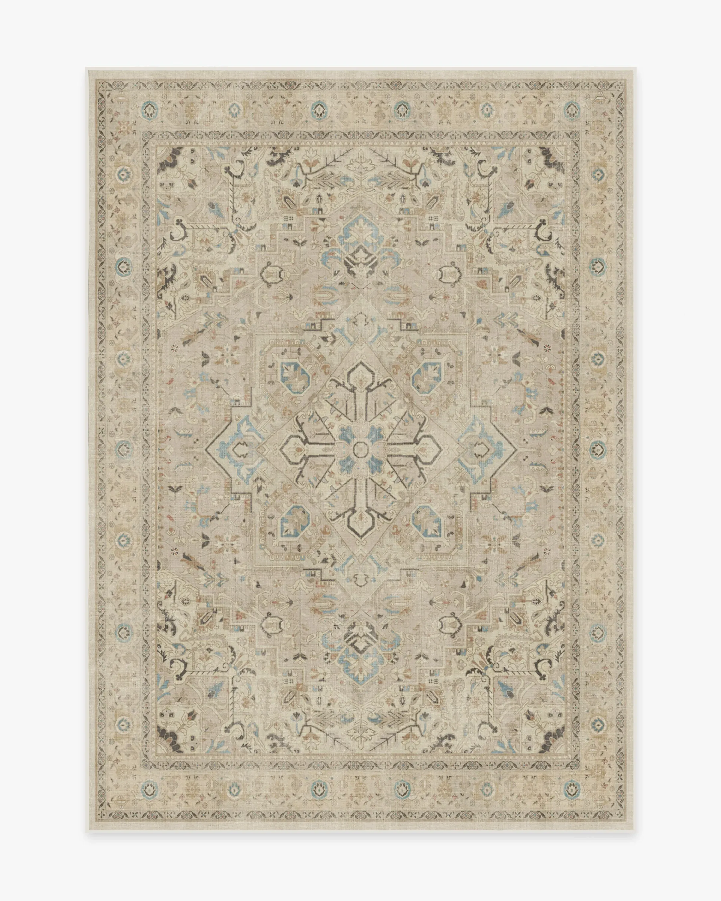 Medium Area Rug Machine Washable - Ivory