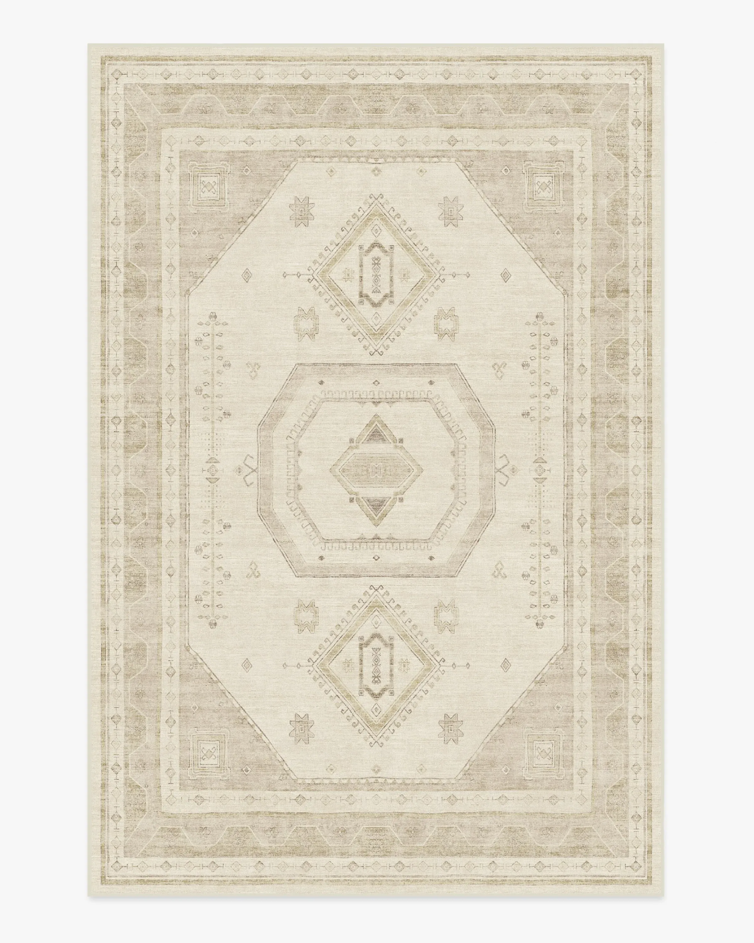 Medium Area Rug Machine Washable - Ivory