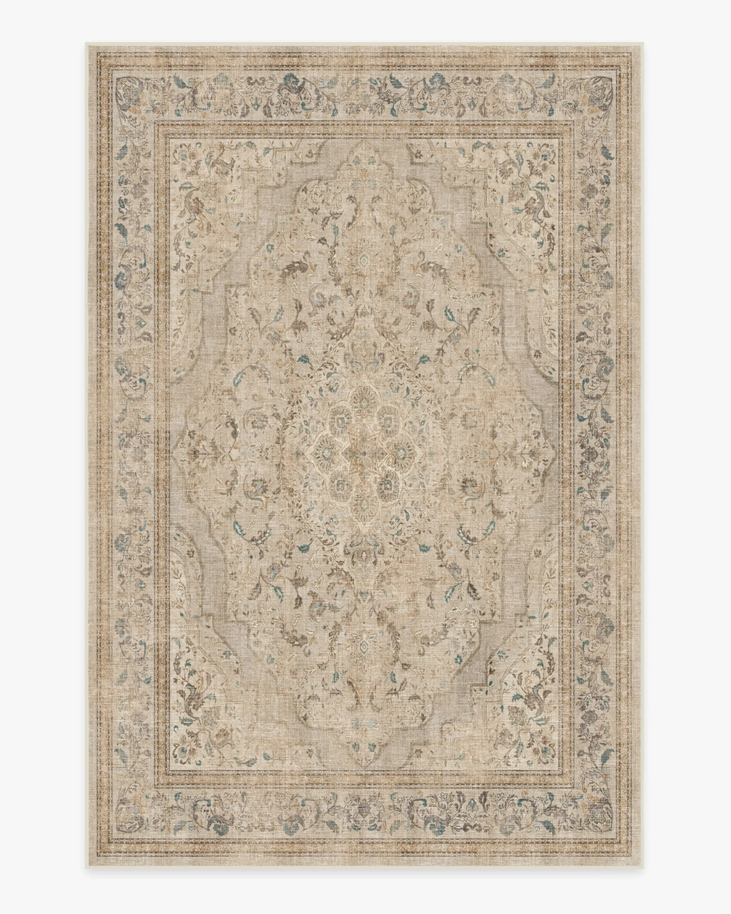 Medium Area Rug Machine Washable - Ivory