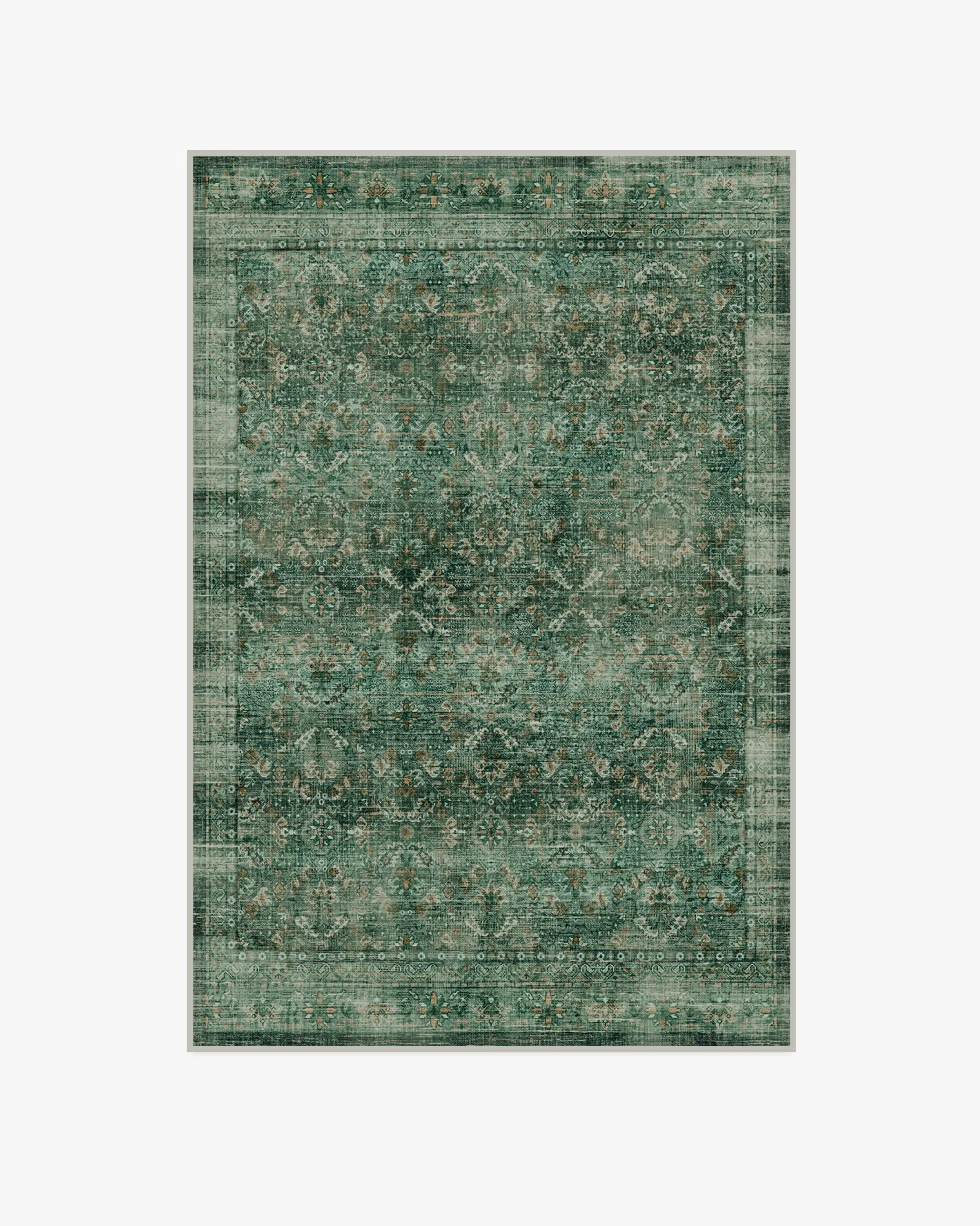 Medium Area Rug Machine Washable - Jade Green