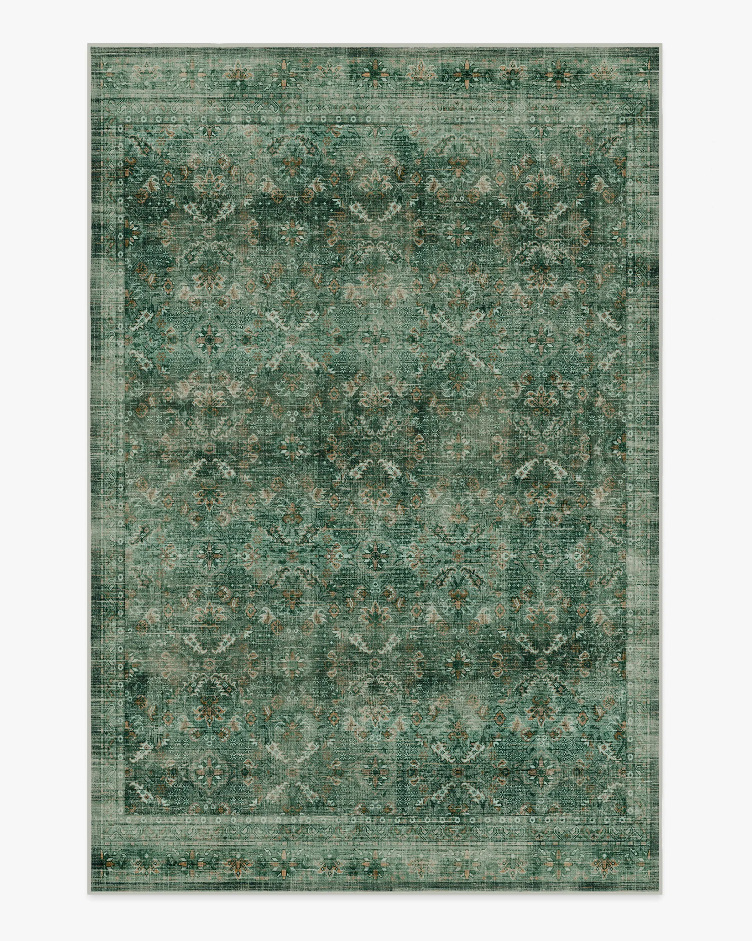 Medium Area Rug Machine Washable - Jade Green