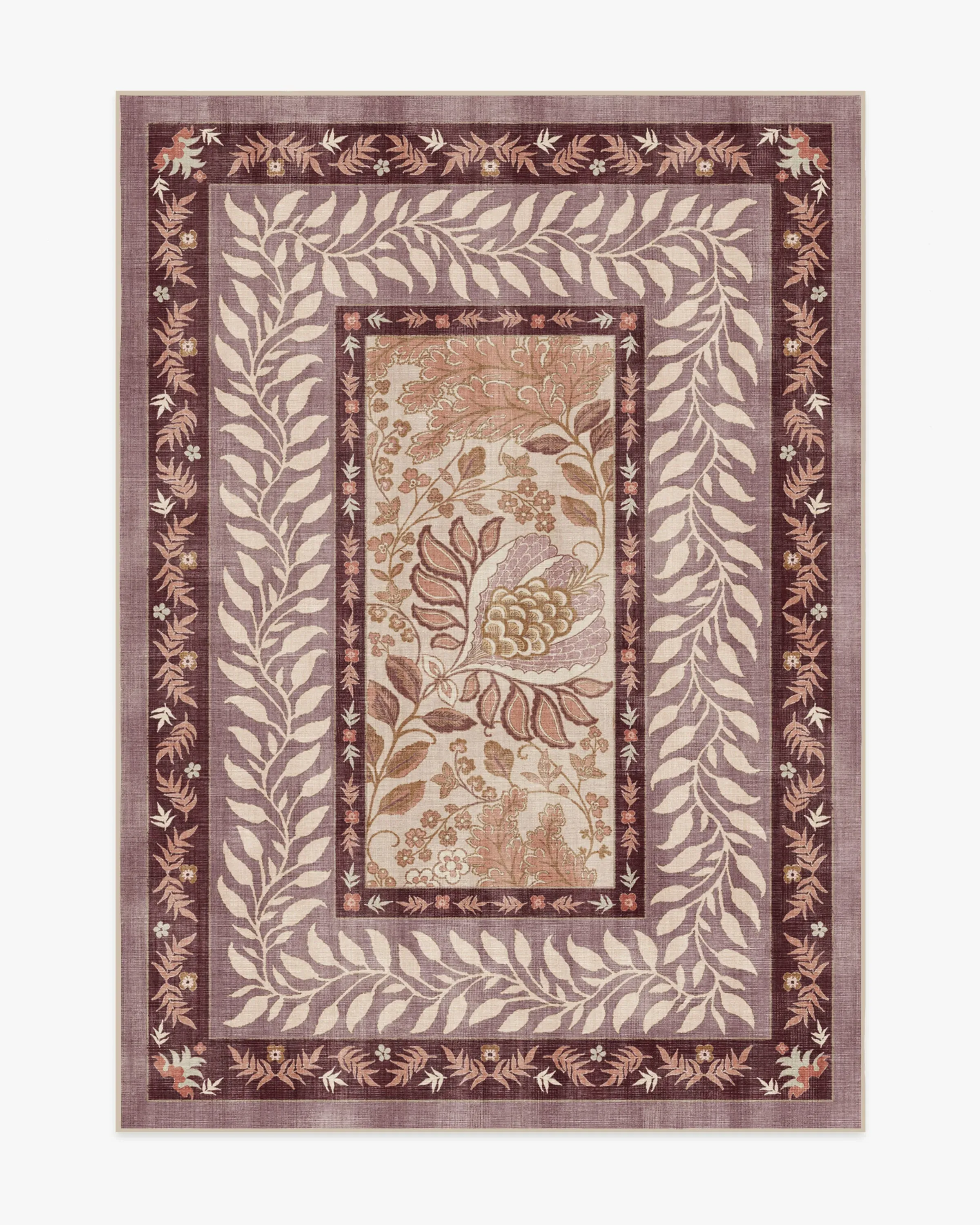 Medium Area Rug Machine Washable - Mauve