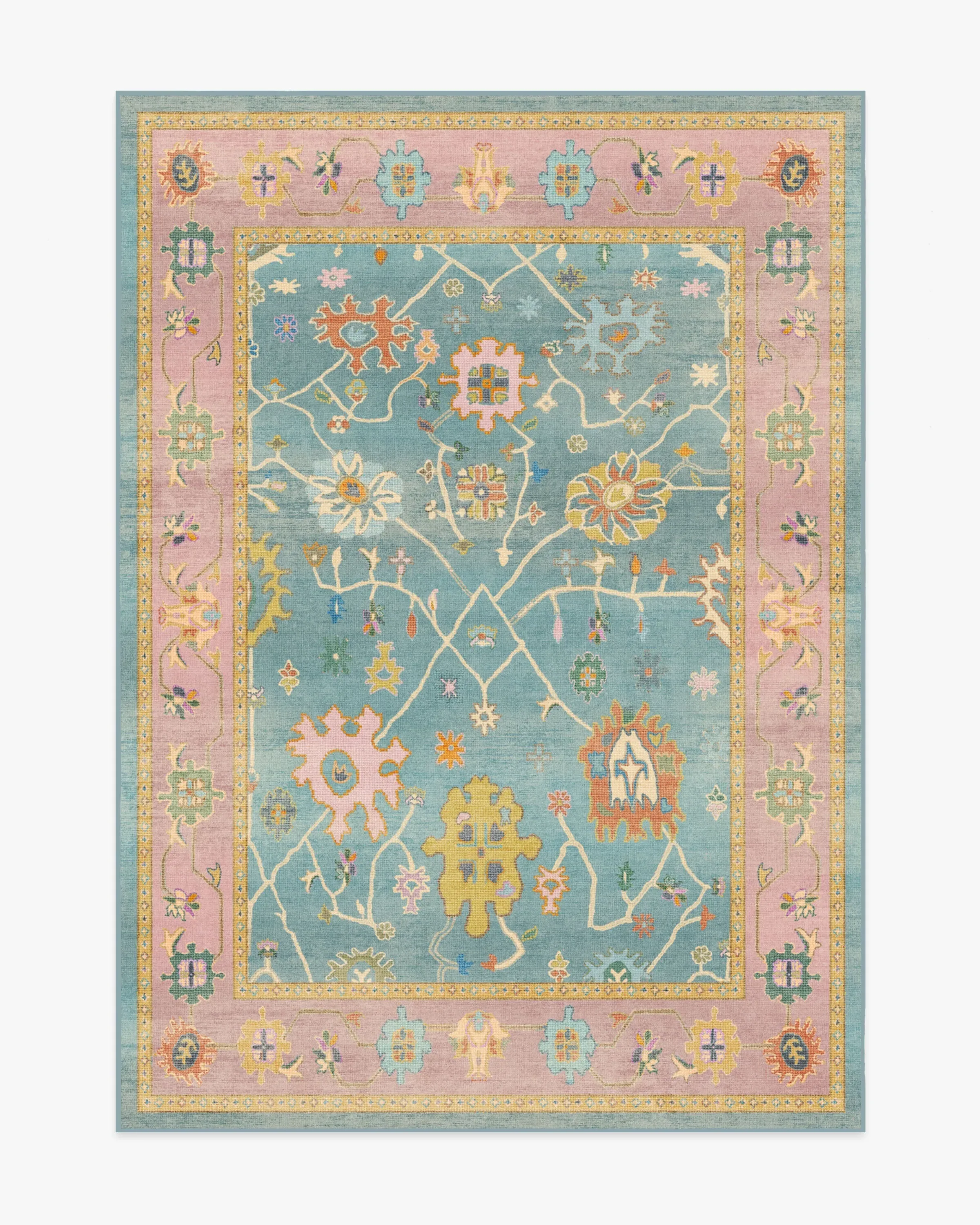 Medium Area Rug Machine Washable - Multicolour