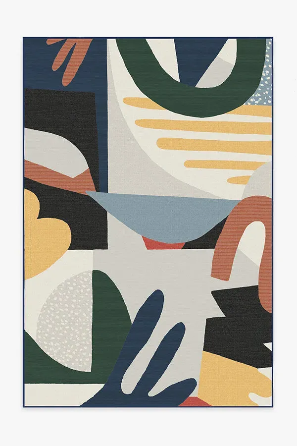 Medium Area Rug Machine Washable - Multicolour