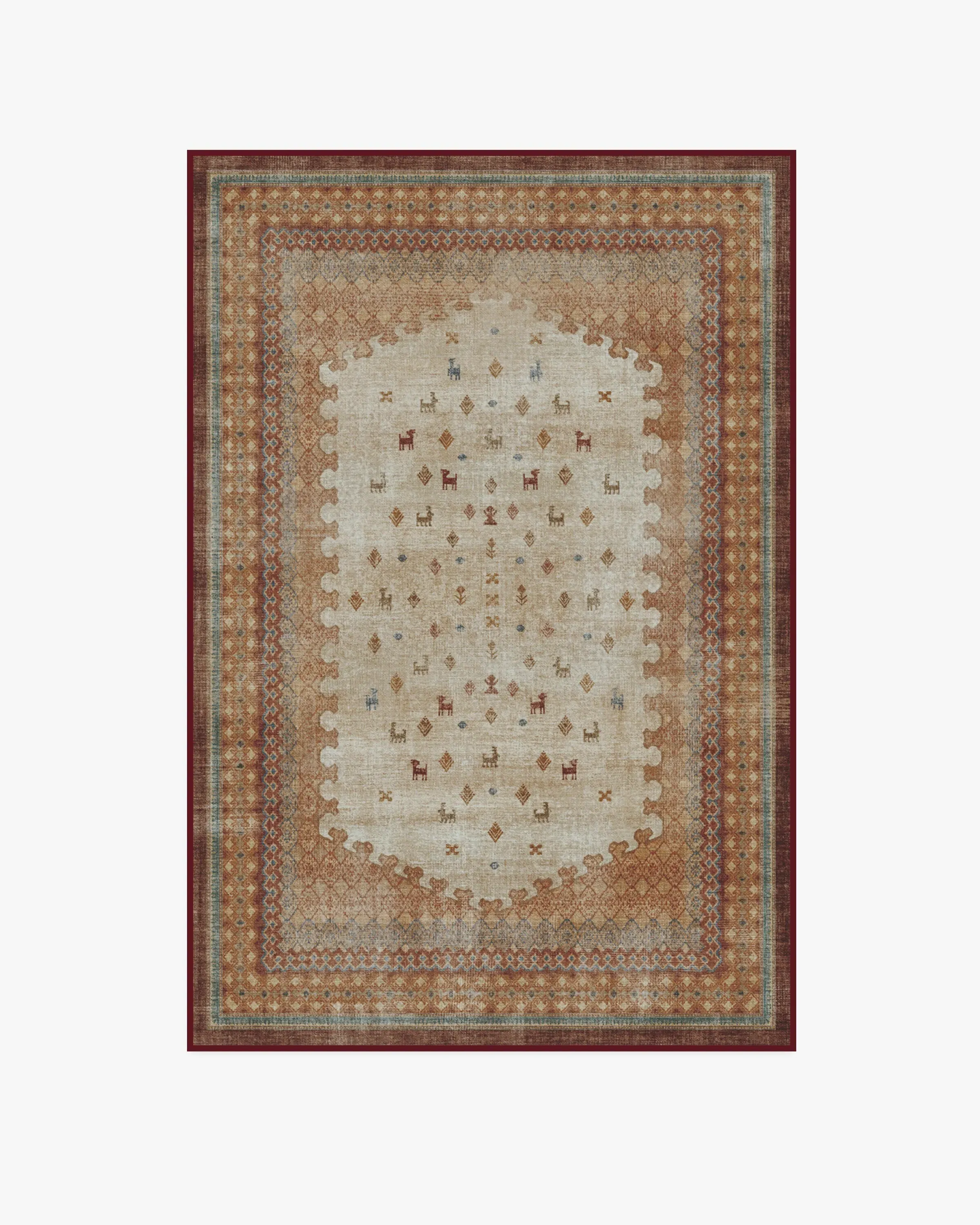 Medium Area Rug Machine Washable - Multicolour
