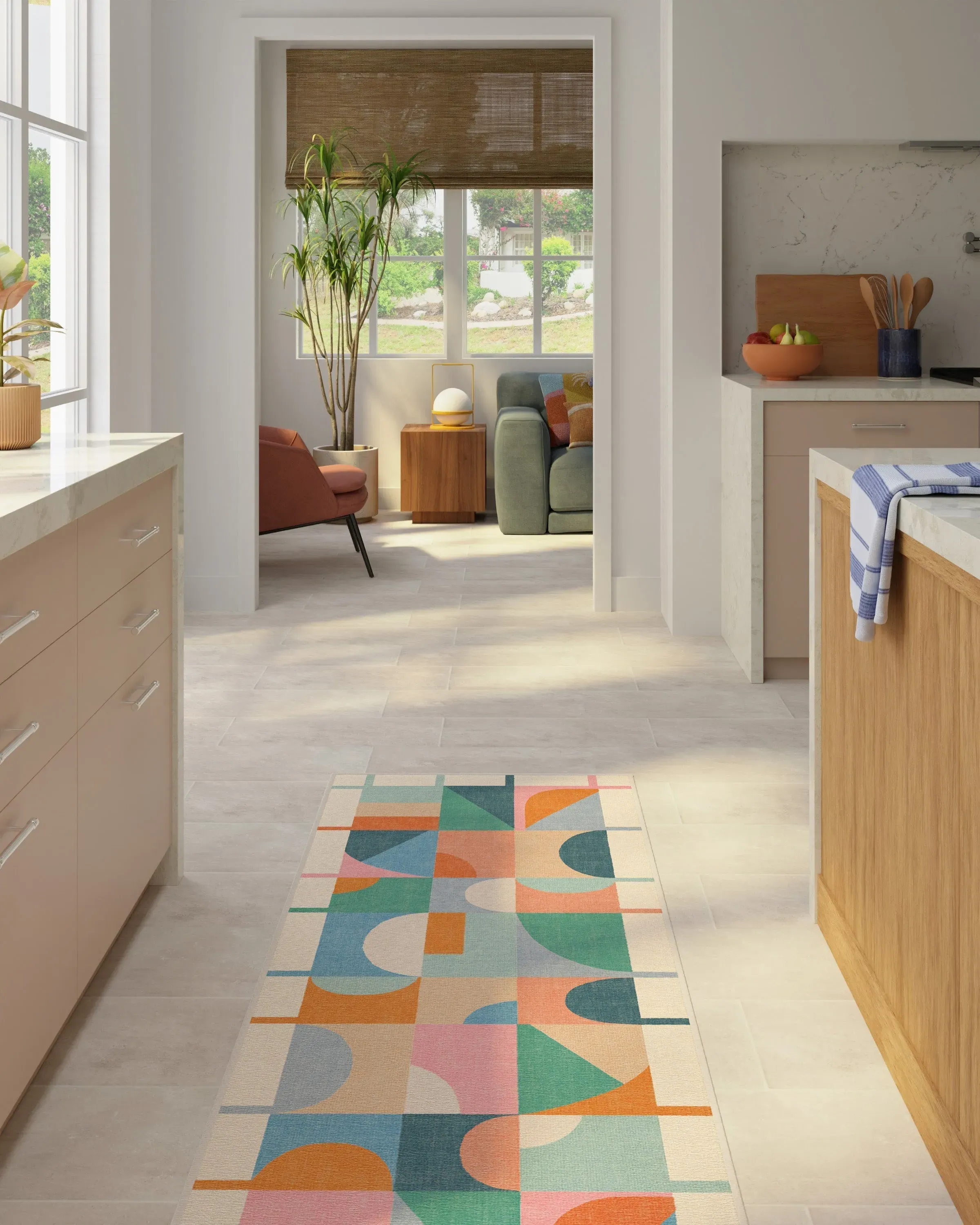 Medium Area Rug Machine Washable - Multicolour