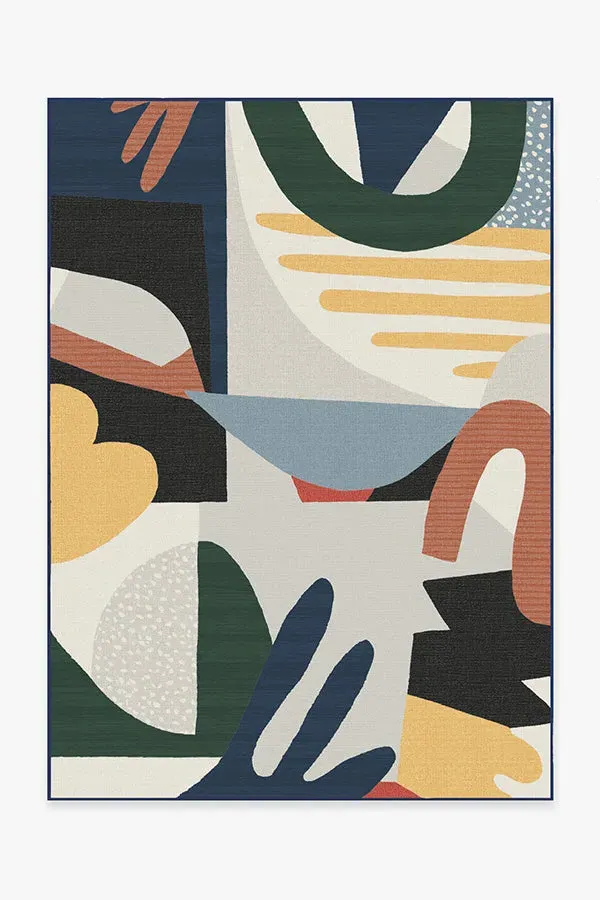 Medium Area Rug Machine Washable - Multicolour