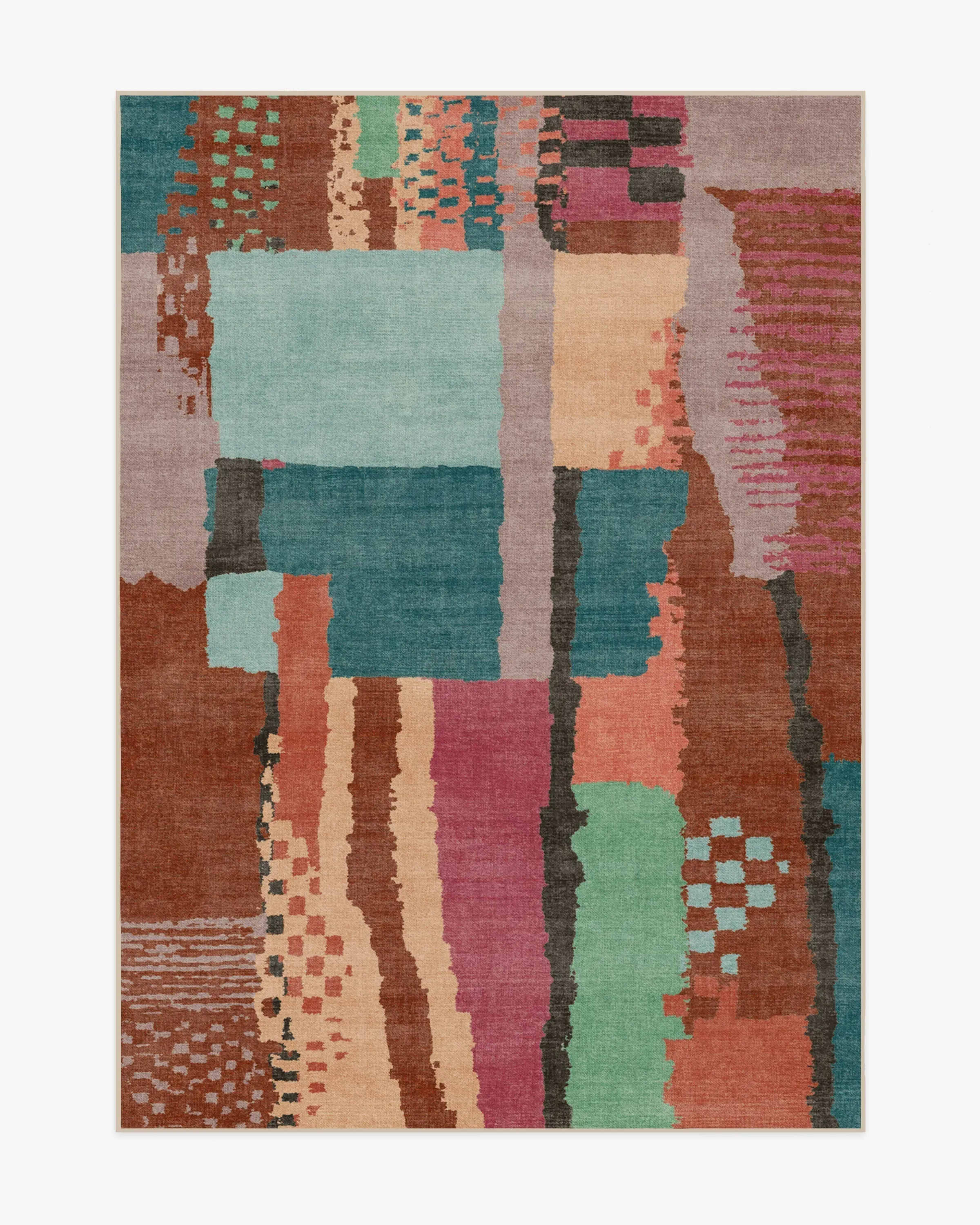Medium Area Rug Machine Washable - Multicolour