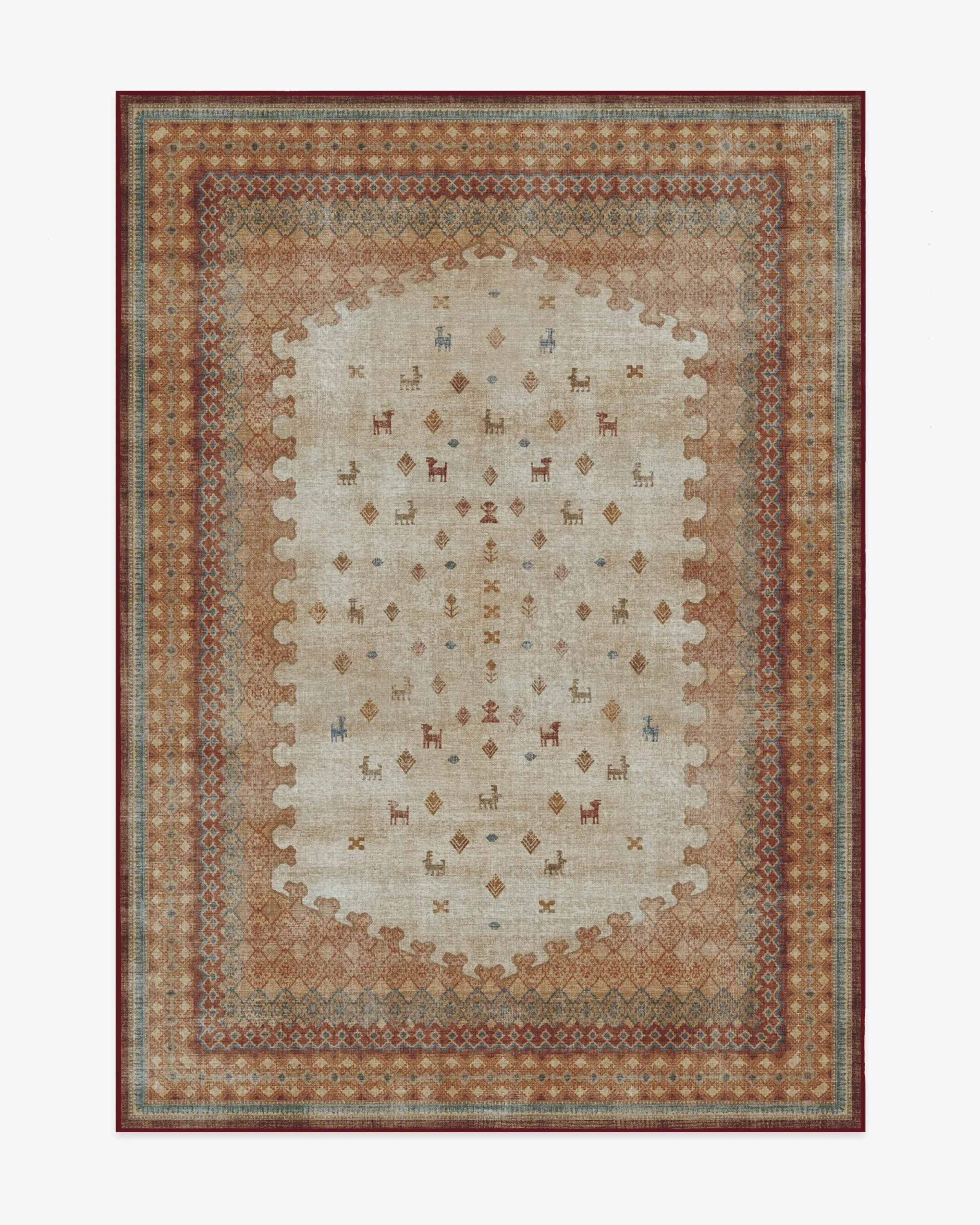 Medium Area Rug Machine Washable - Multicolour
