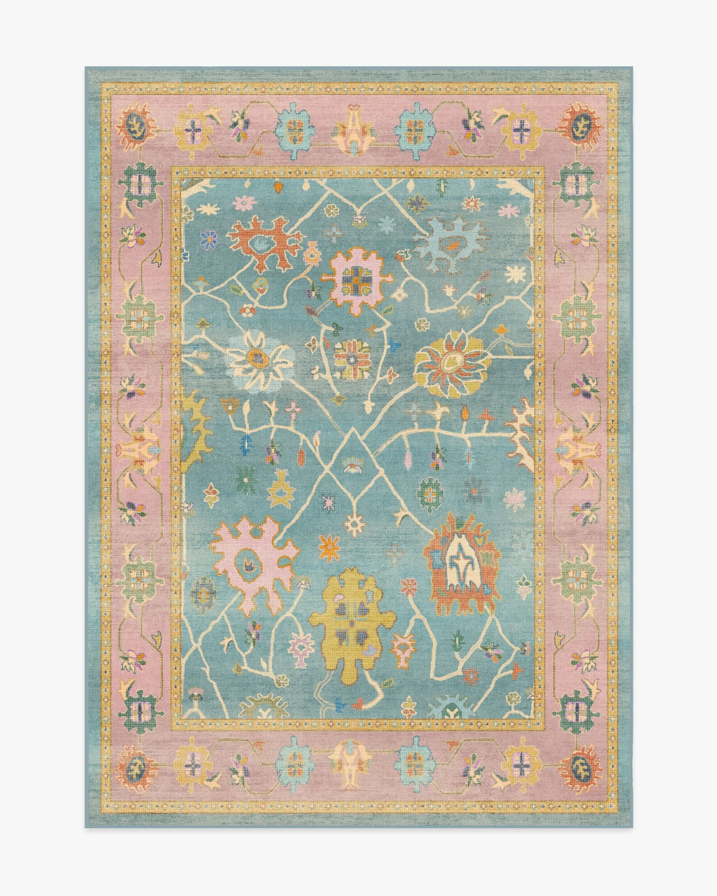 Medium Area Rug Machine Washable - Multicolour