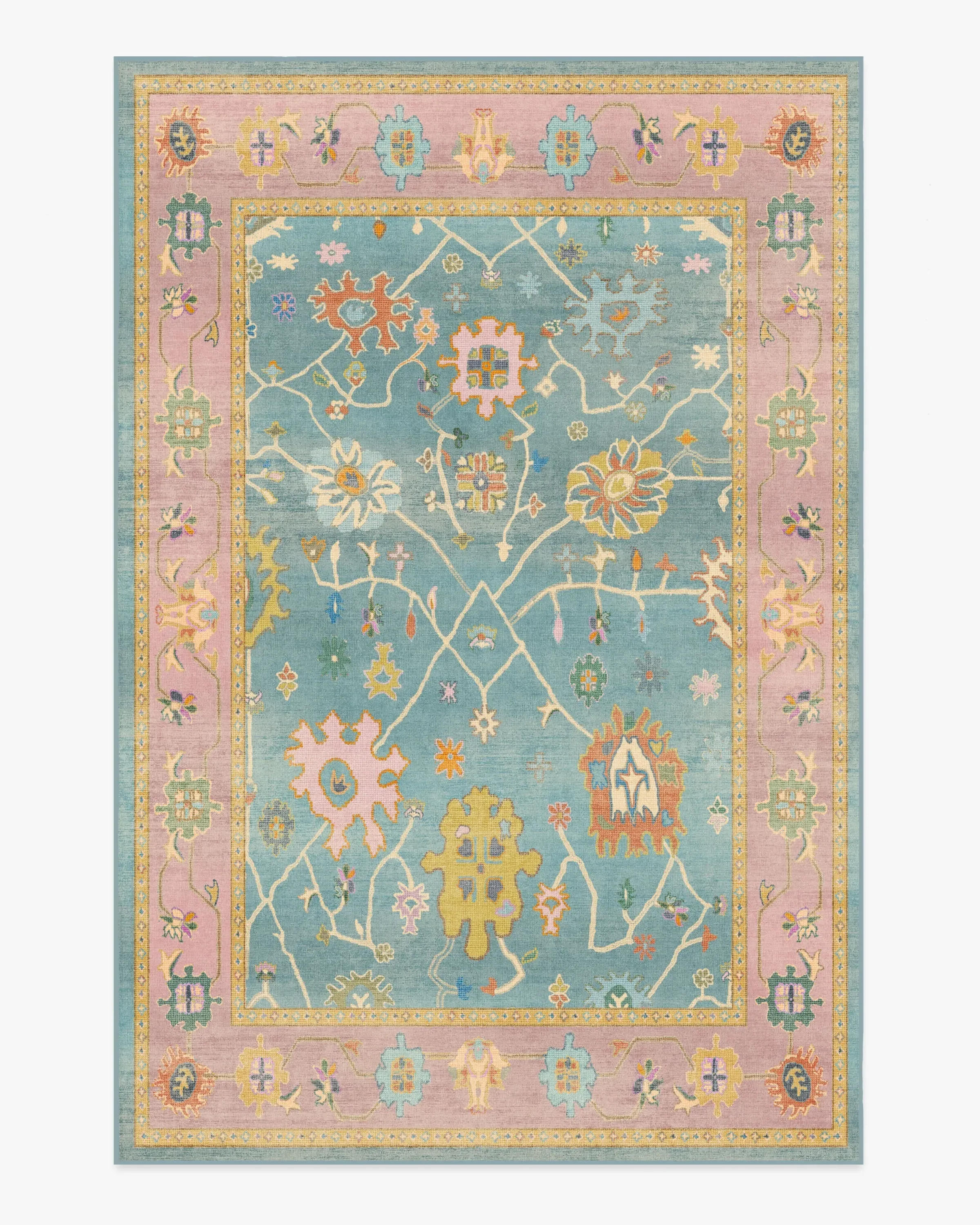 Medium Area Rug Machine Washable - Multicolour