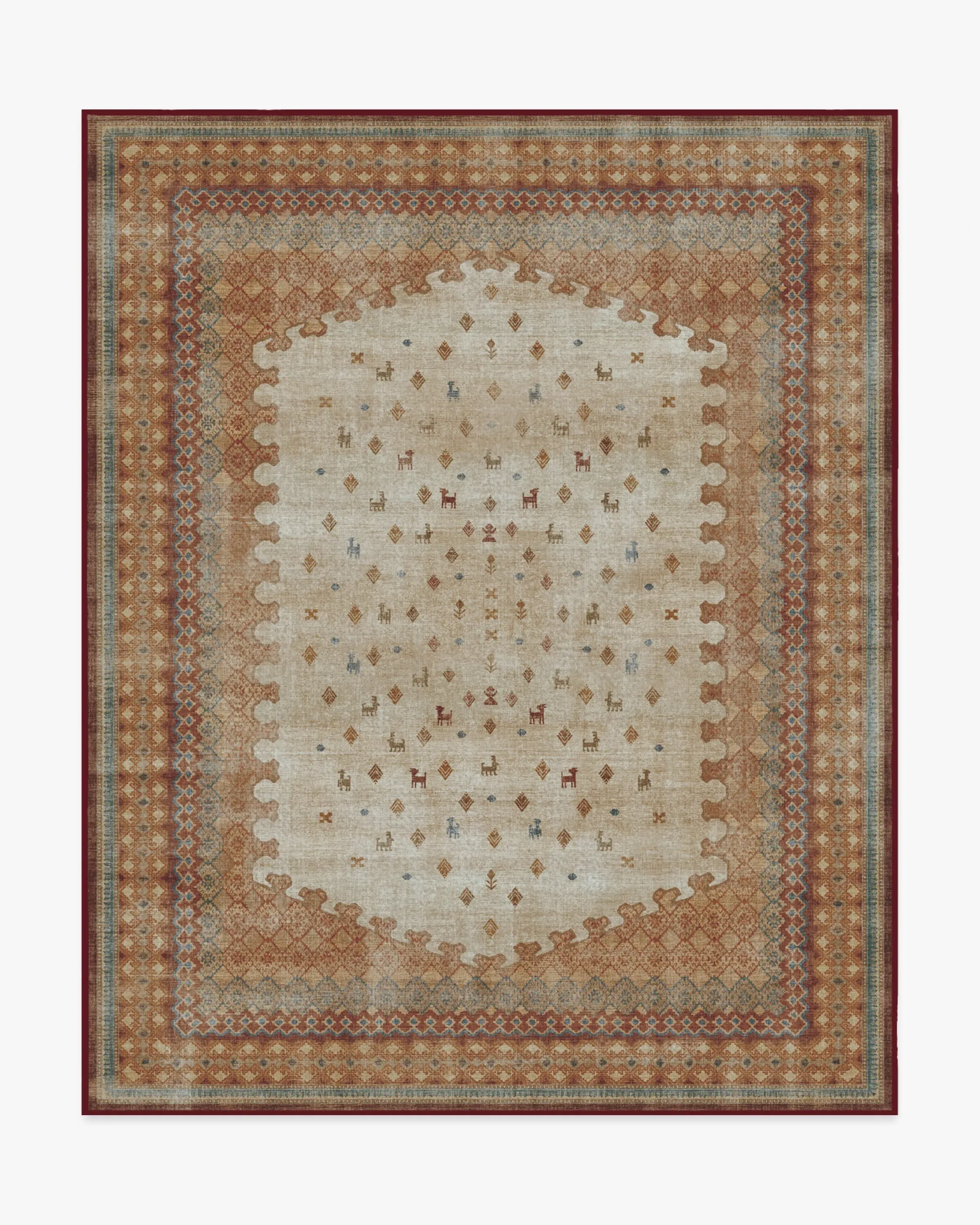 Medium Area Rug Machine Washable - Multicolour