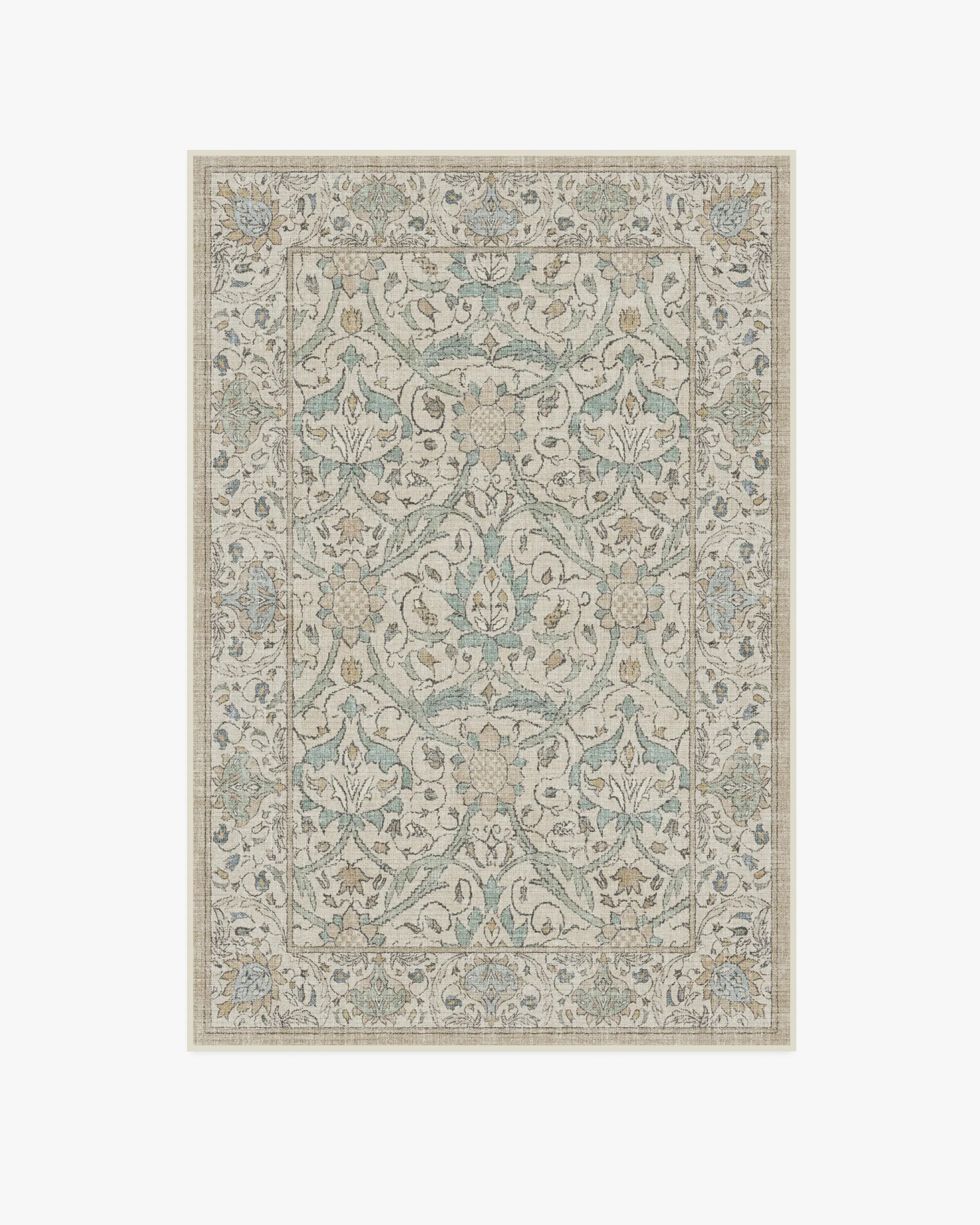 Medium Area Rug Machine Washable - Natural Jade