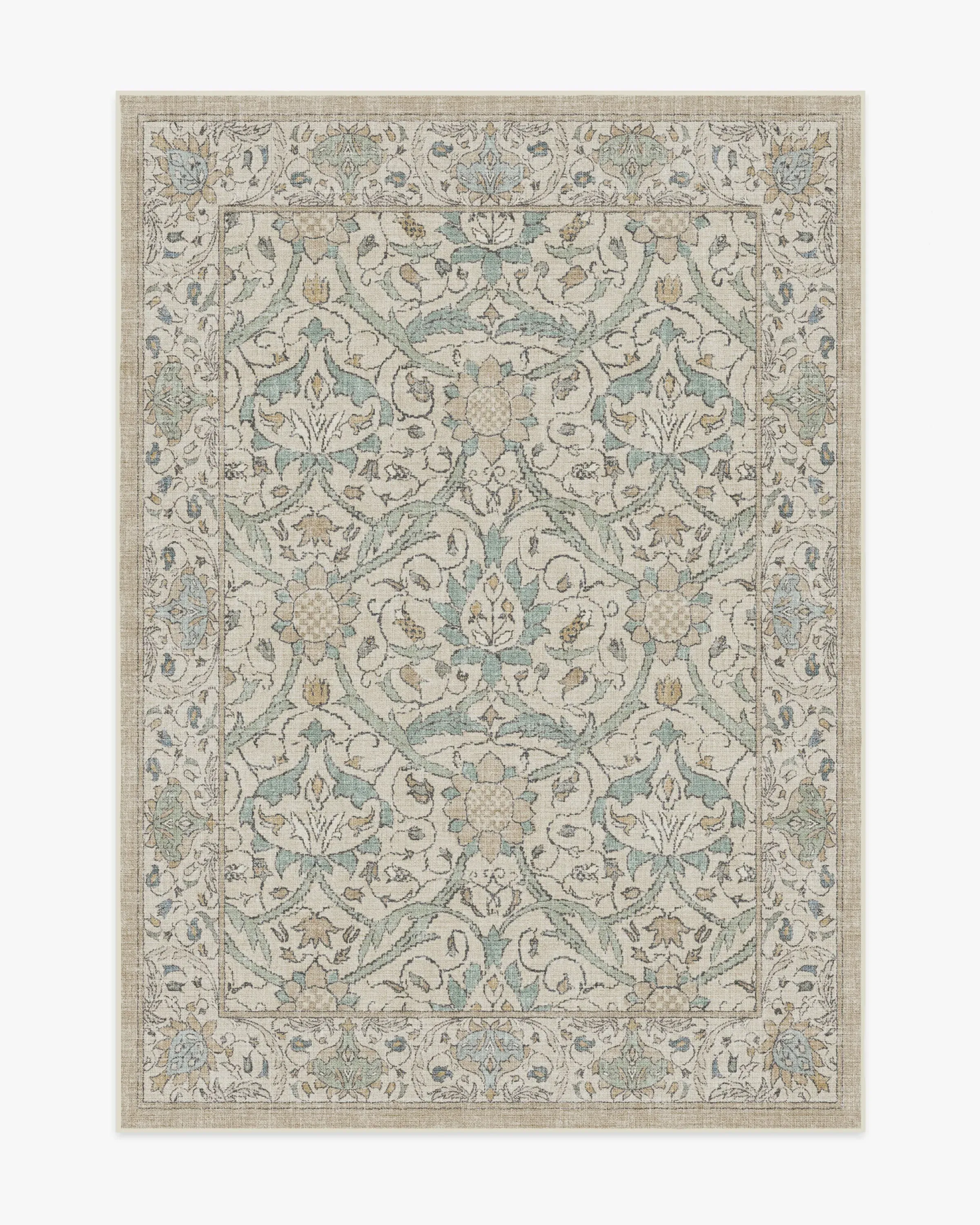 Medium Area Rug Machine Washable - Natural Jade