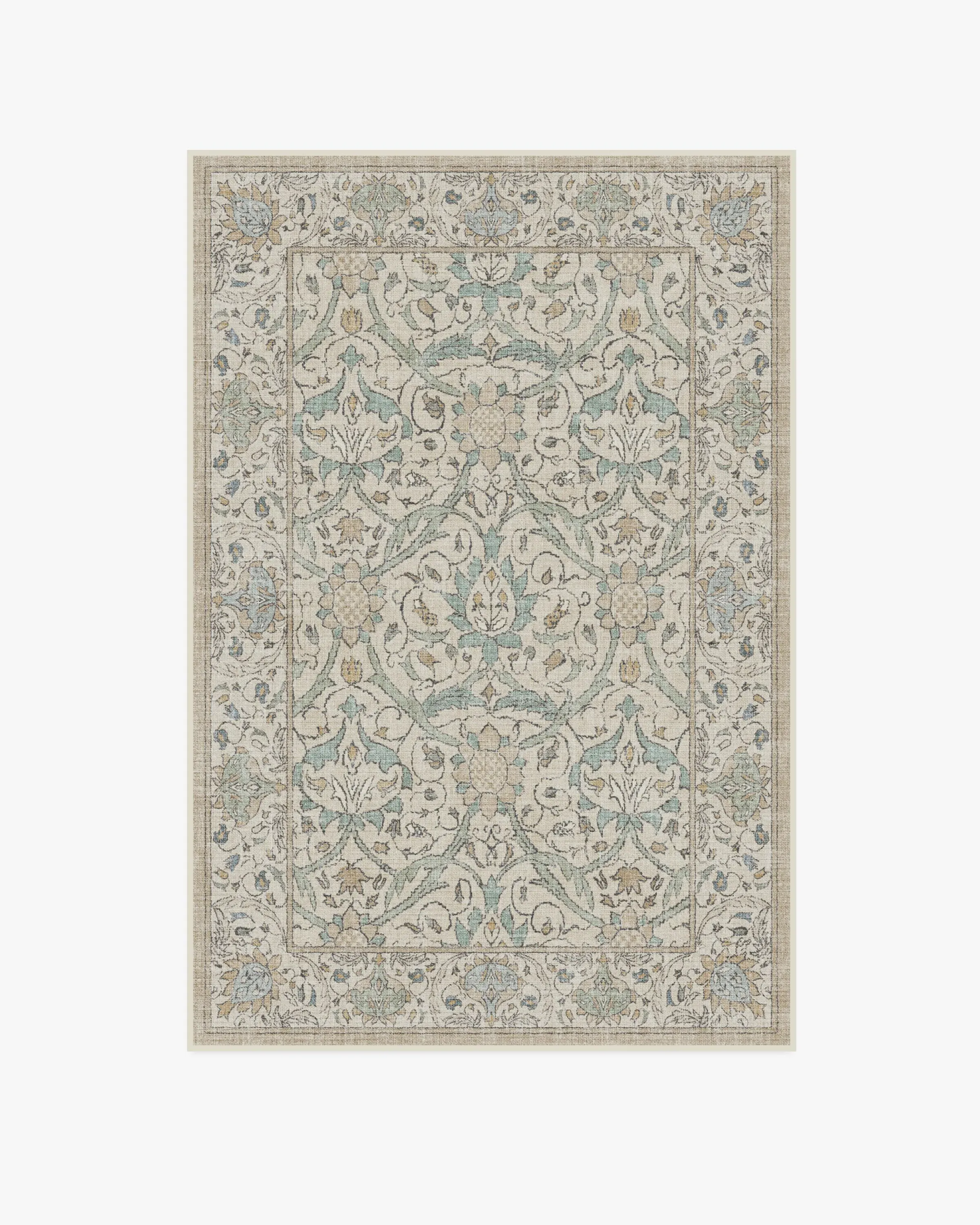 Medium Area Rug Machine Washable - Natural Jade