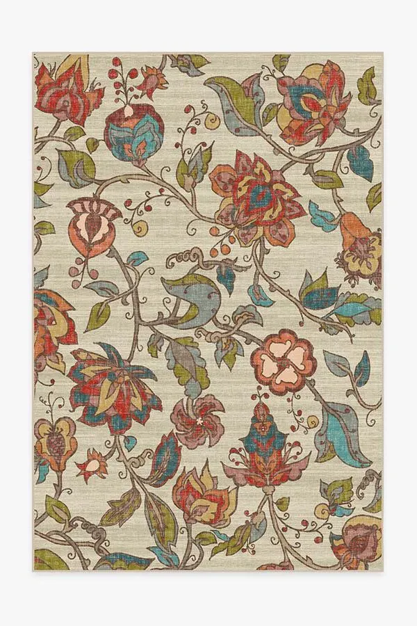 Medium Area Rug Machine Washable - Natural