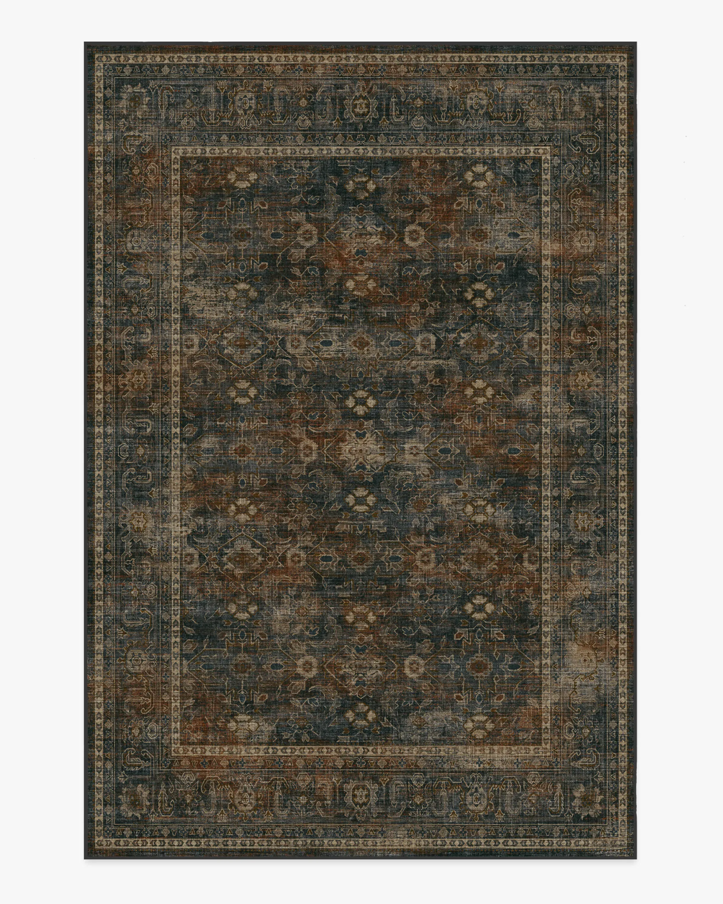 Medium Area Rug Machine Washable - Navy