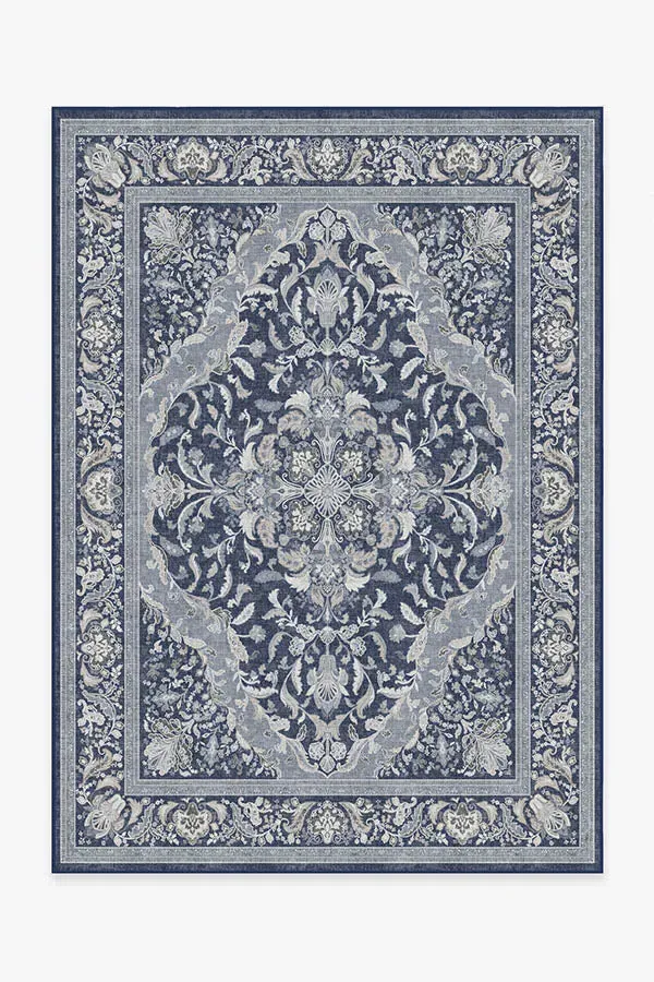 Medium Area Rug Machine Washable - Navy