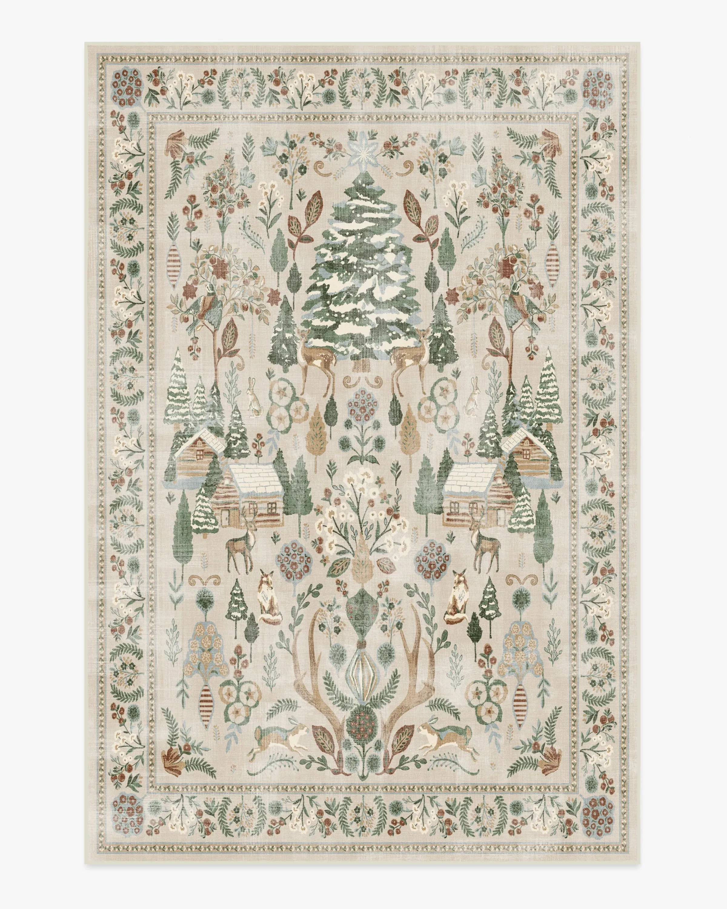 Medium Area Rug Machine Washable - Neutral