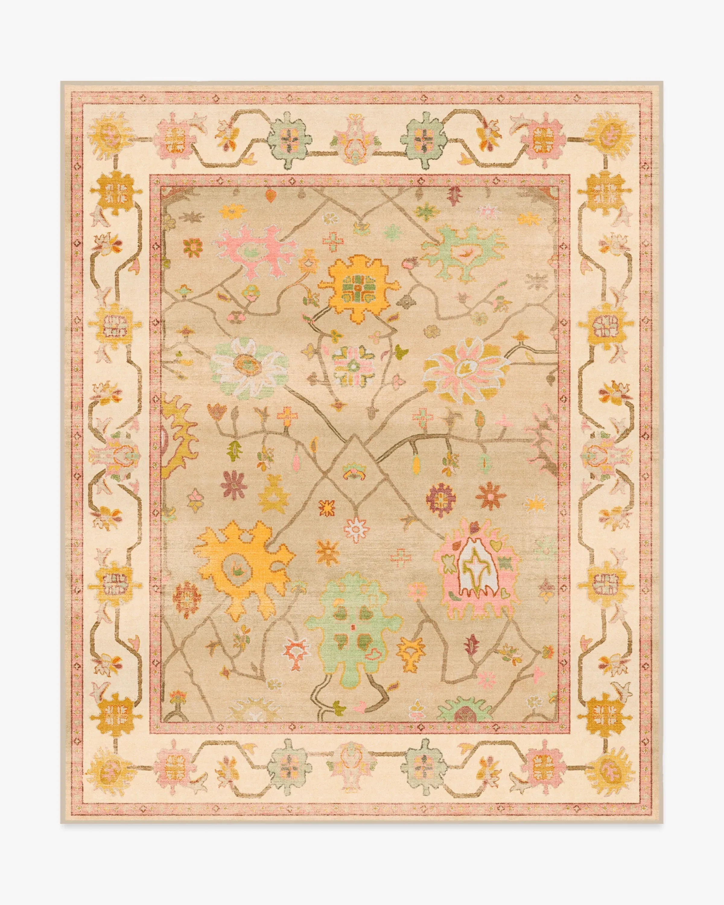 Medium Area Rug Machine Washable - Neutral