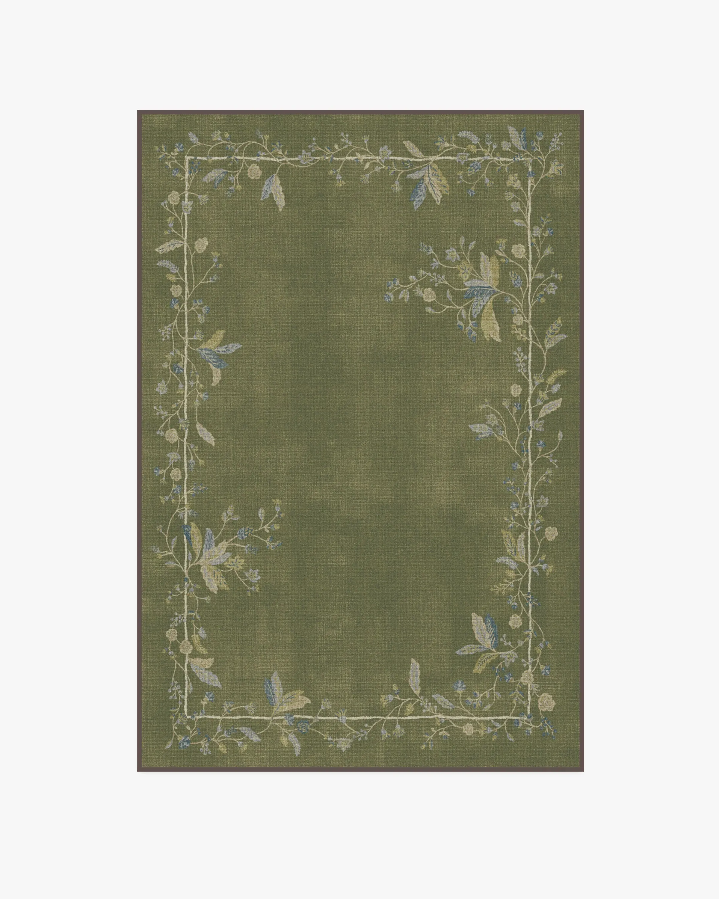 Medium Area Rug Machine Washable - Olive Green