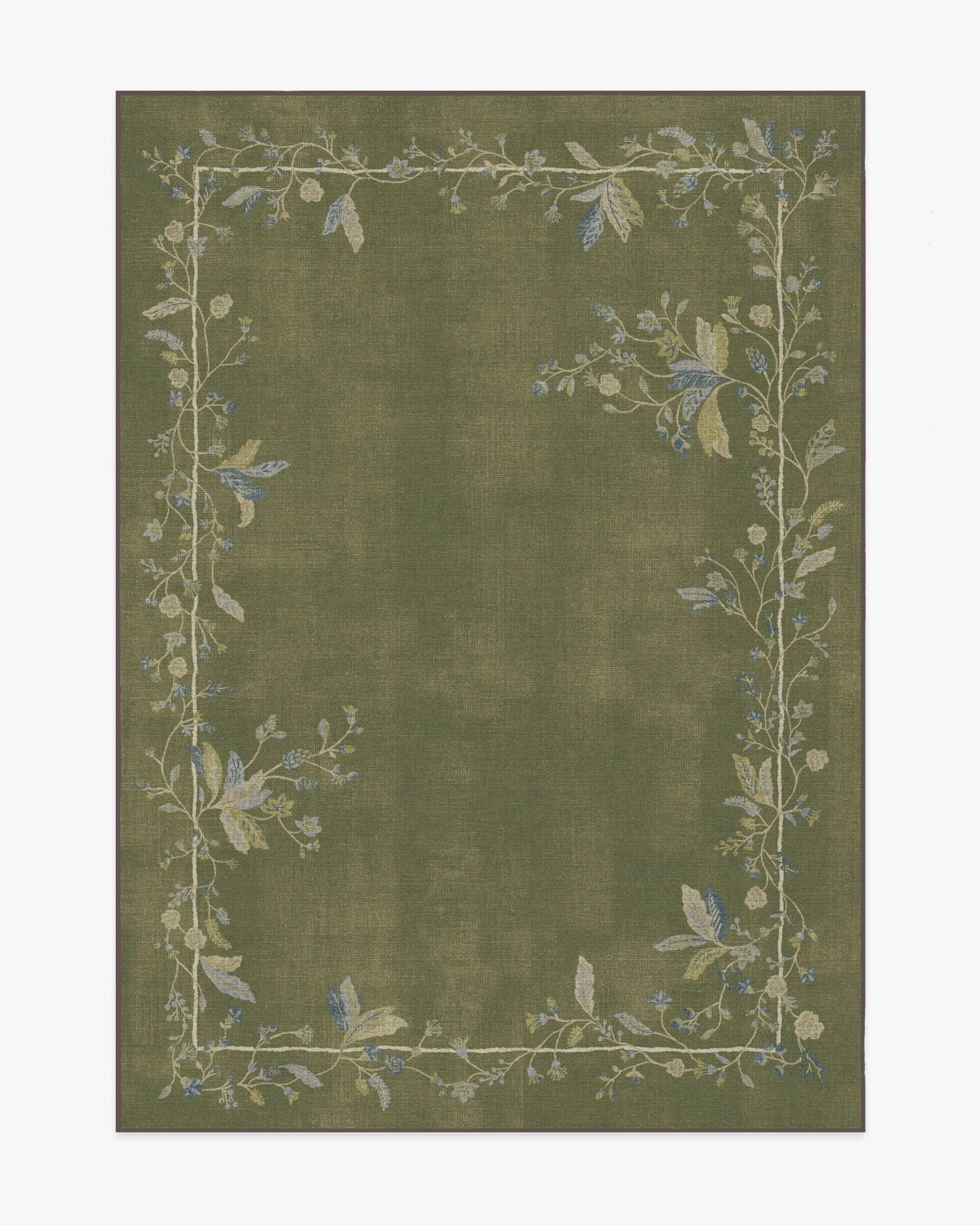 Medium Area Rug Machine Washable - Olive Green