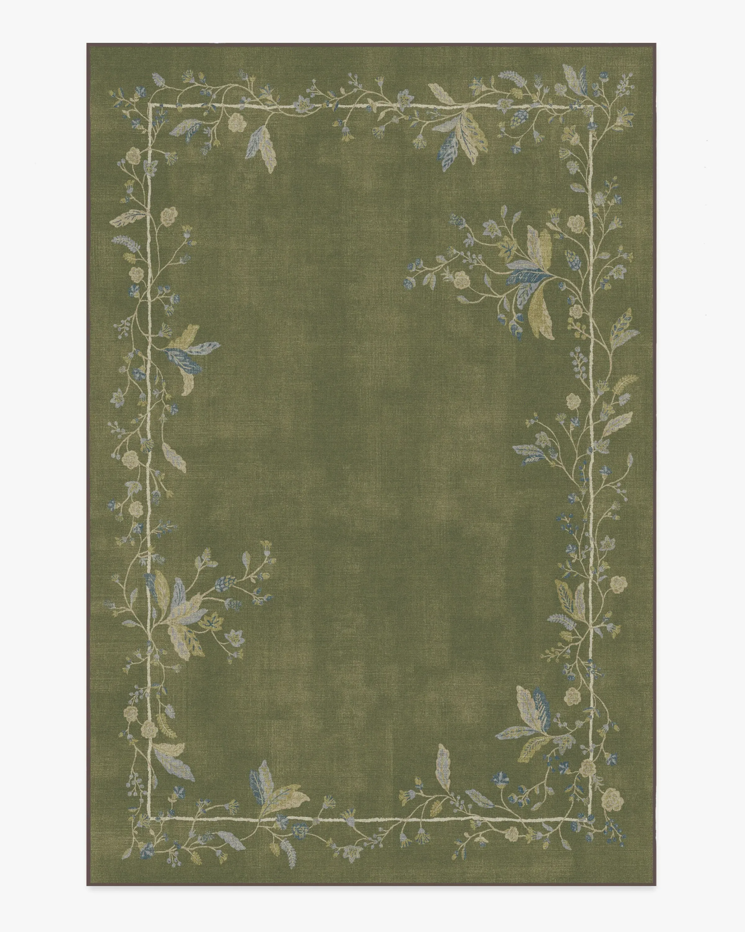 Medium Area Rug Machine Washable - Olive Green