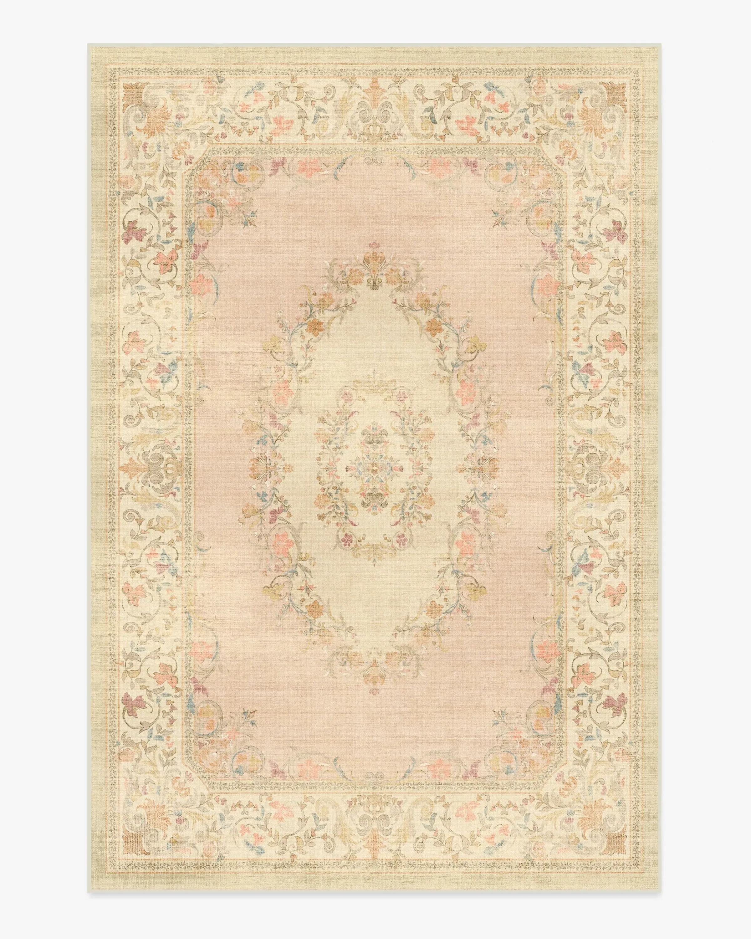 Medium Area Rug Machine Washable - Pink
