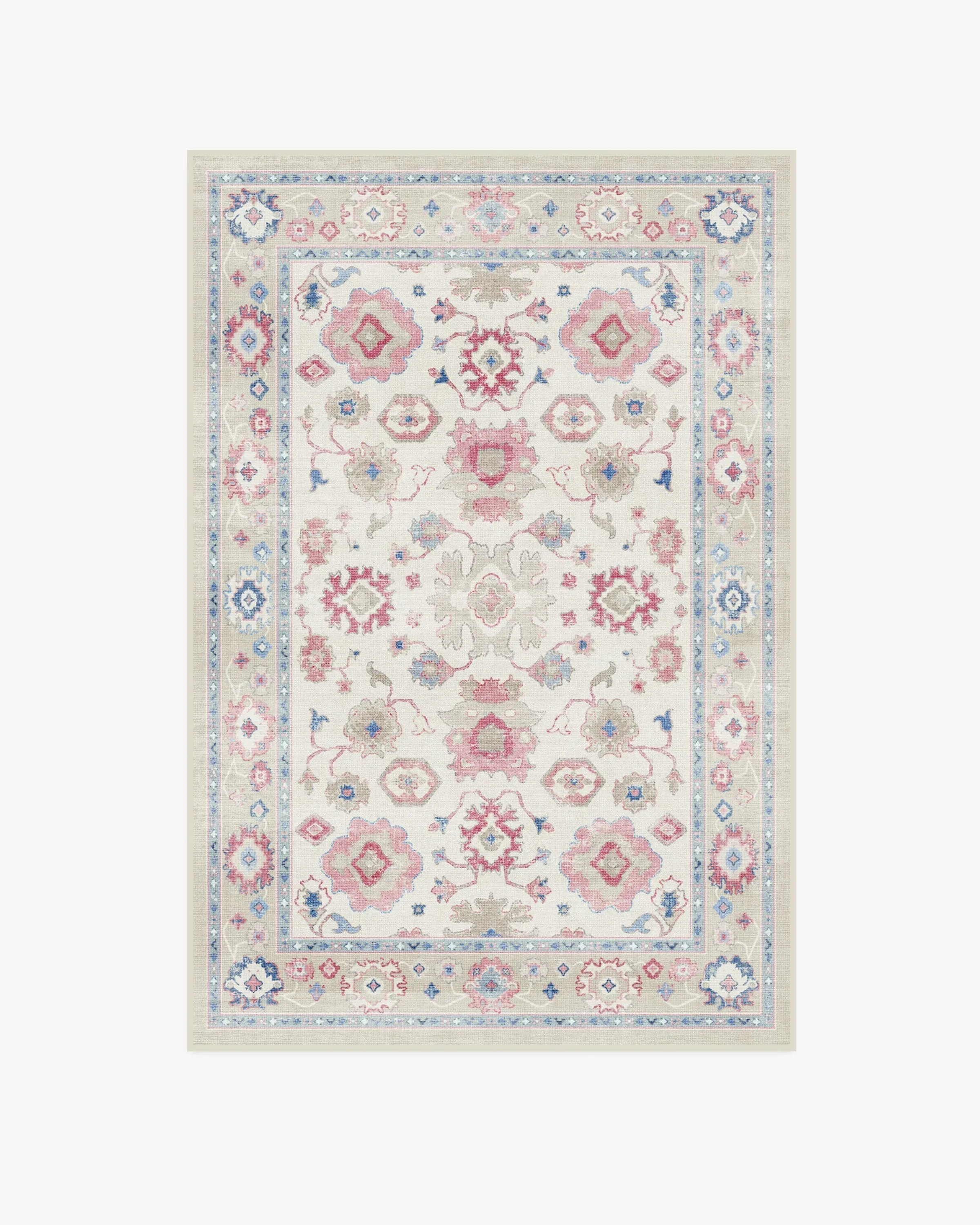 Medium Area Rug Machine Washable - Pink