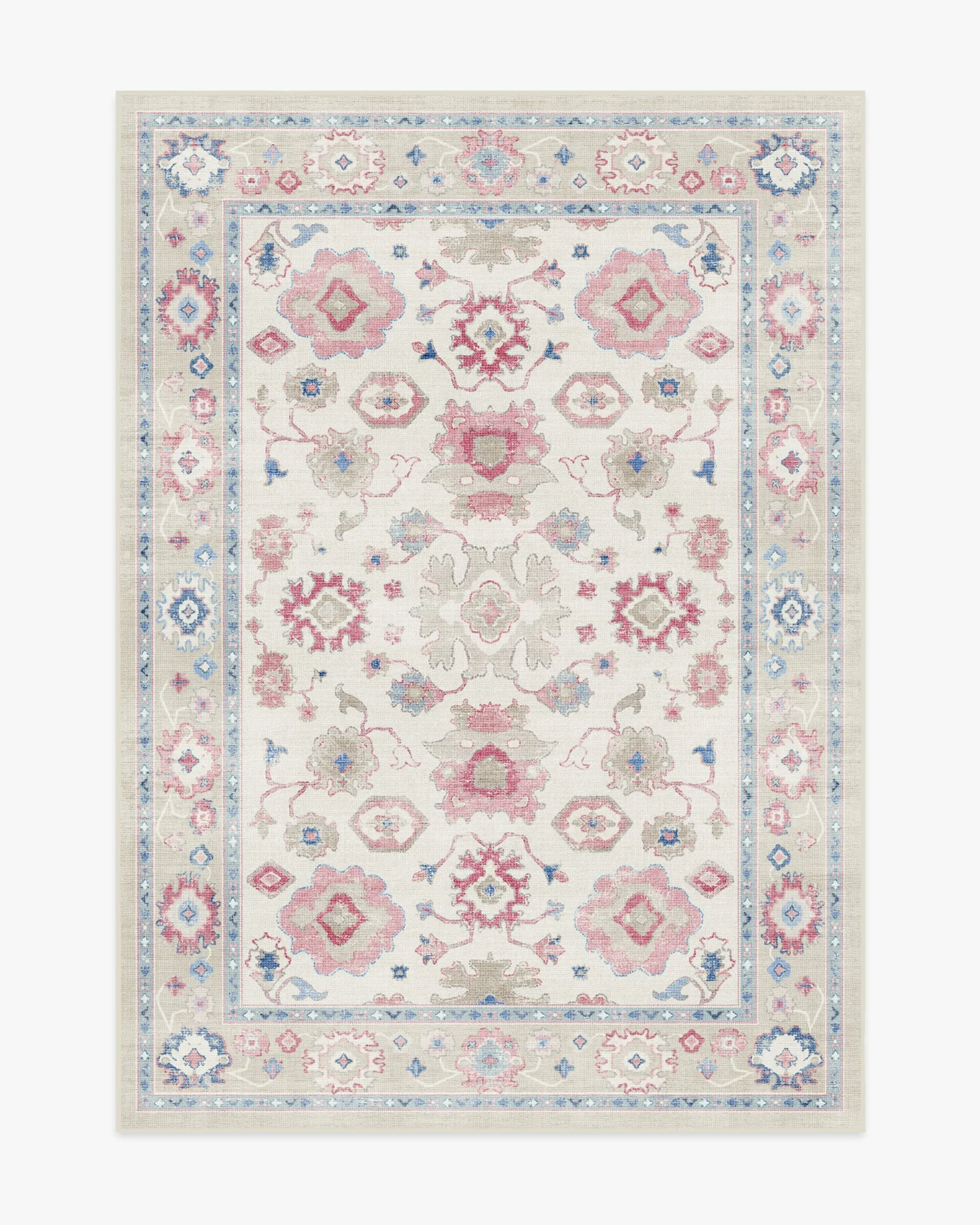 Medium Area Rug Machine Washable - Pink