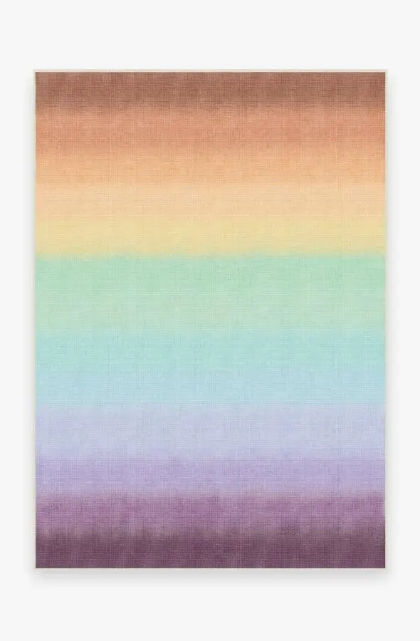 Medium Area Rug Machine Washable - Rainbow